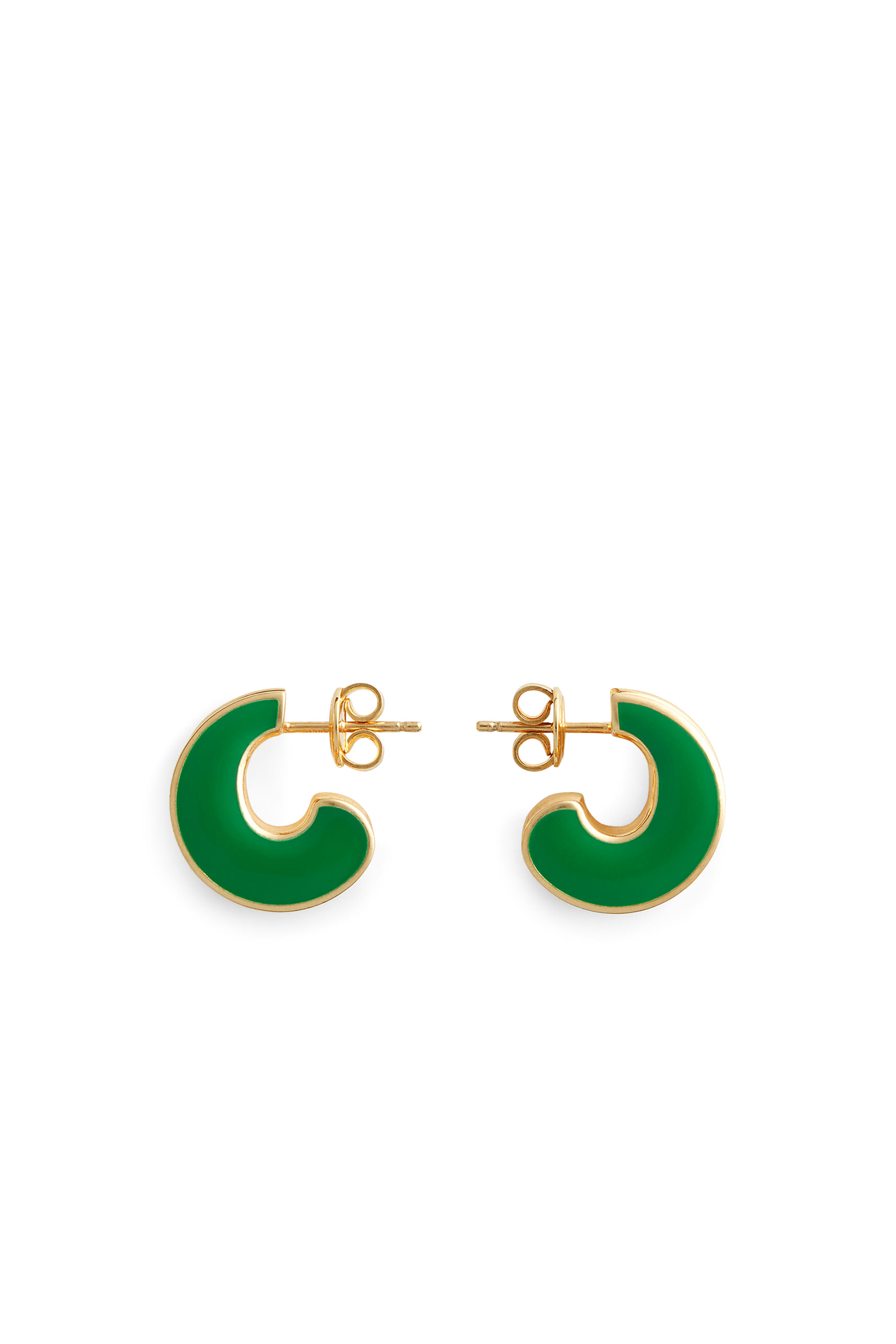 أقراط اتش بيم صغيرة، فضة إسترلينية ومينا