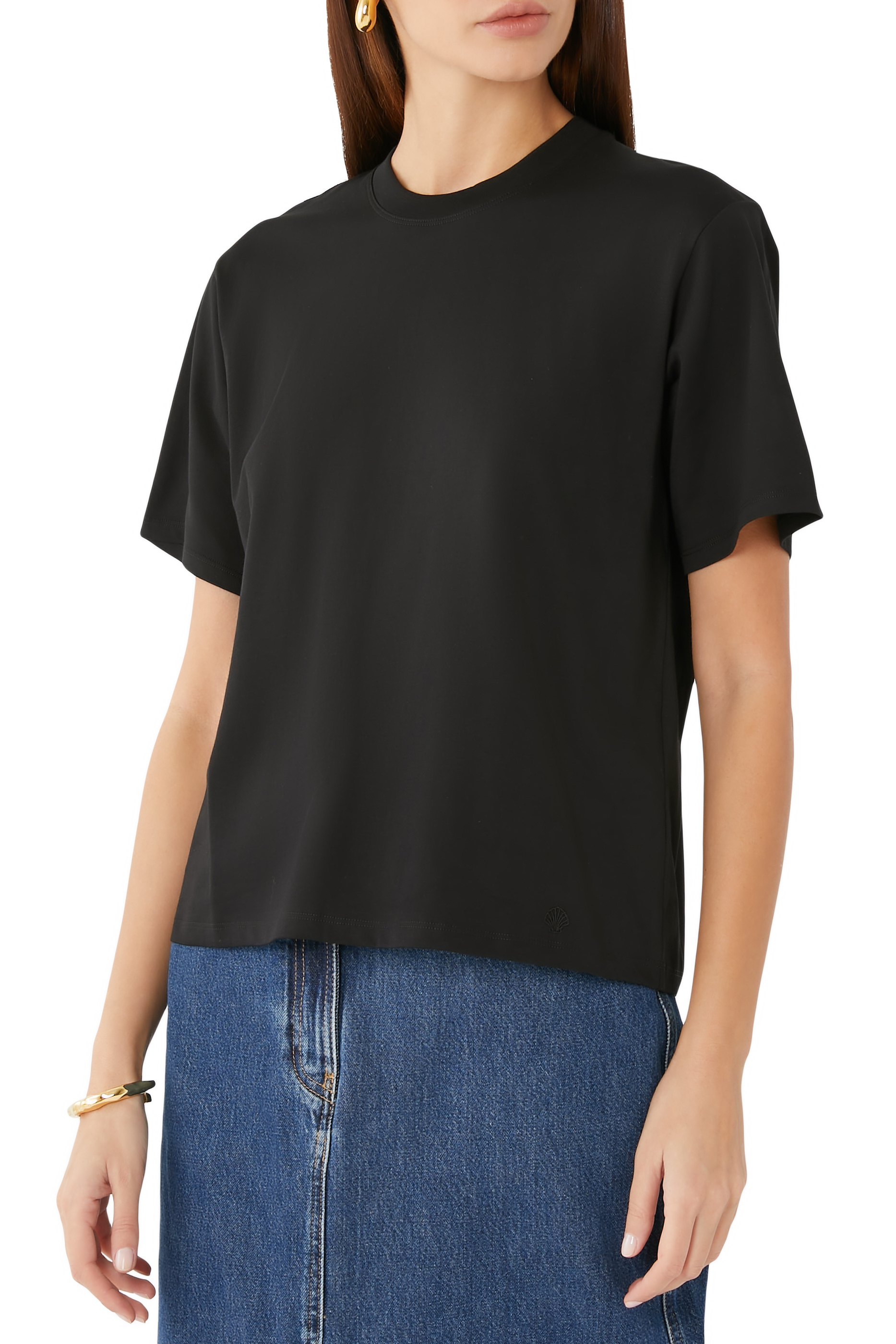 تيشيرت بأكمام قصيرة قطن