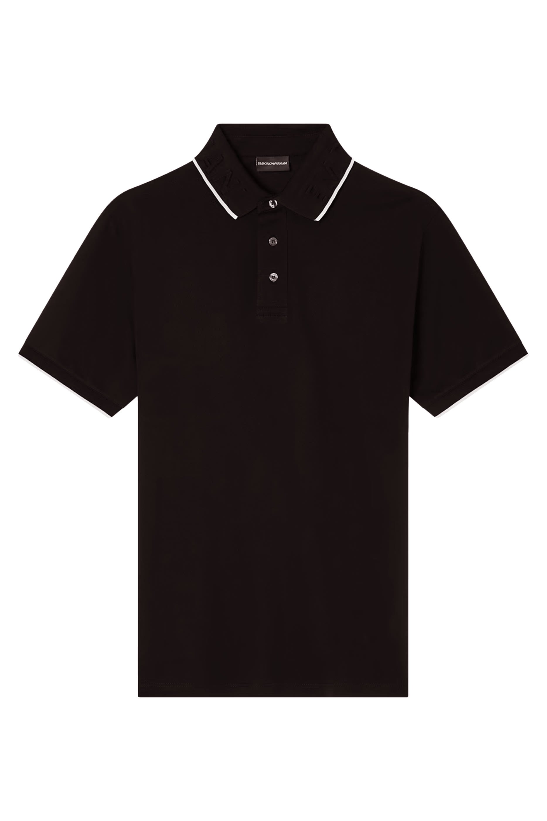 Embossed Logo Collar Piqué Polo Shirt