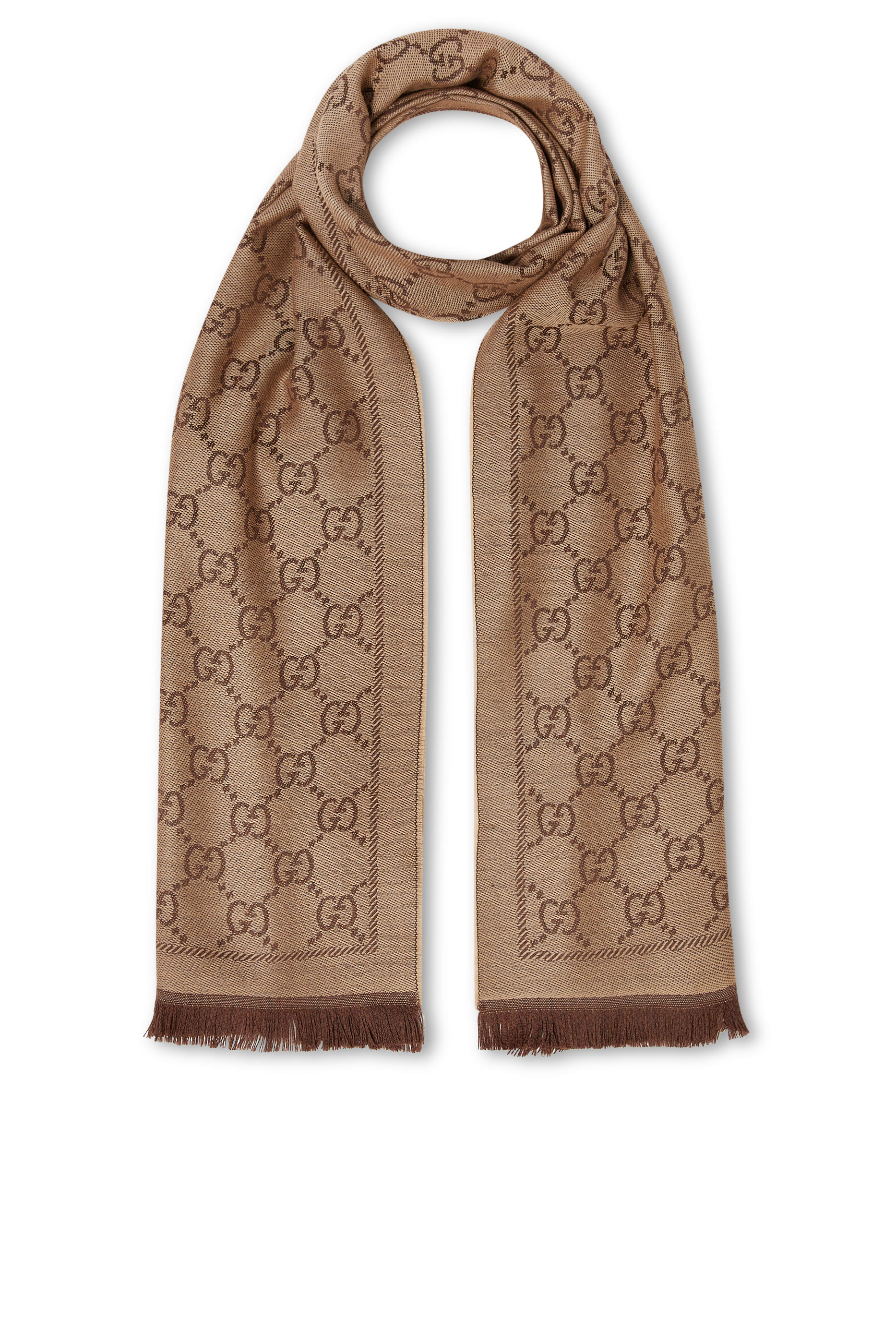 وشاح صوف جاكار بنقشة شعار GG