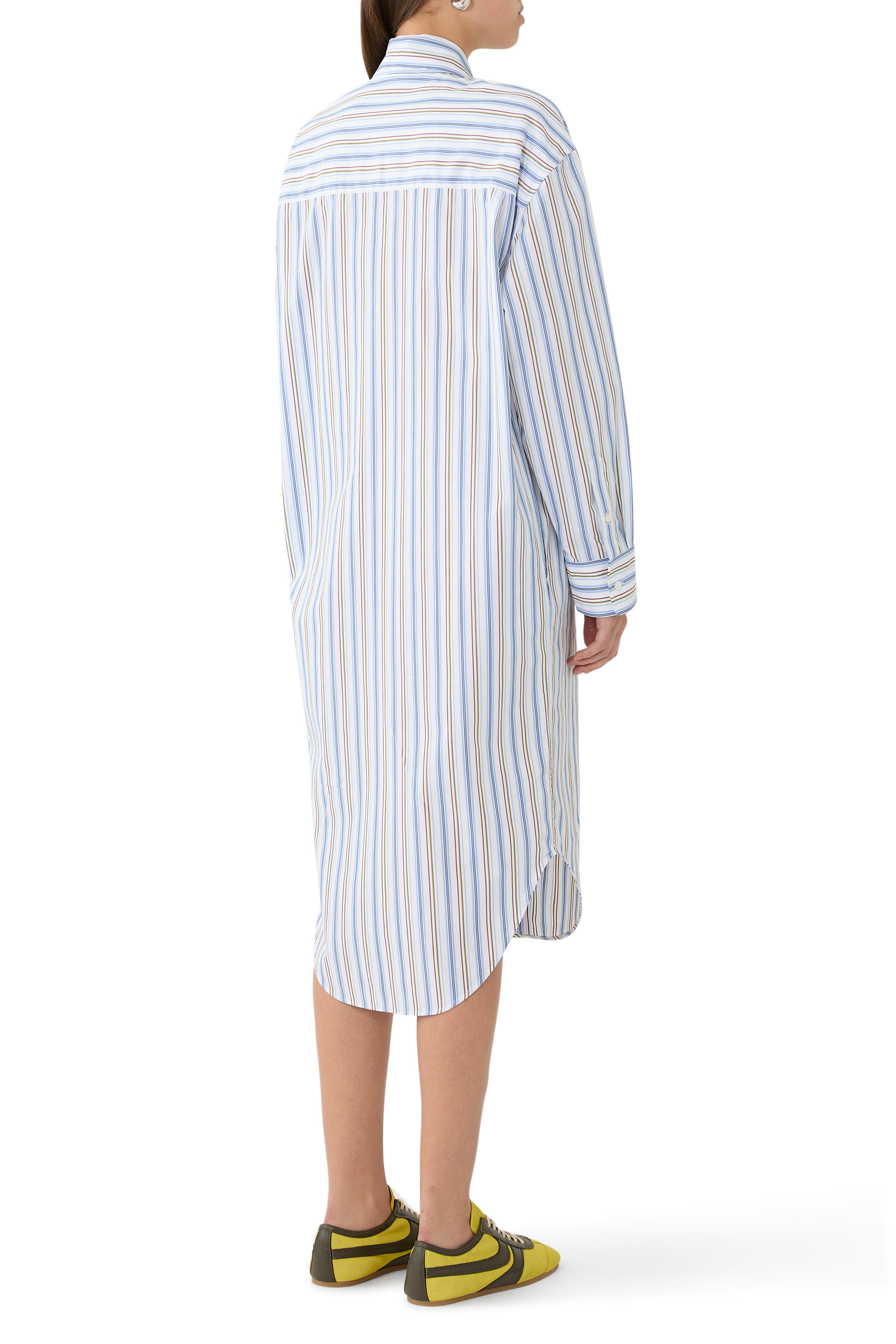 فستان مخطط بتصميم قميص