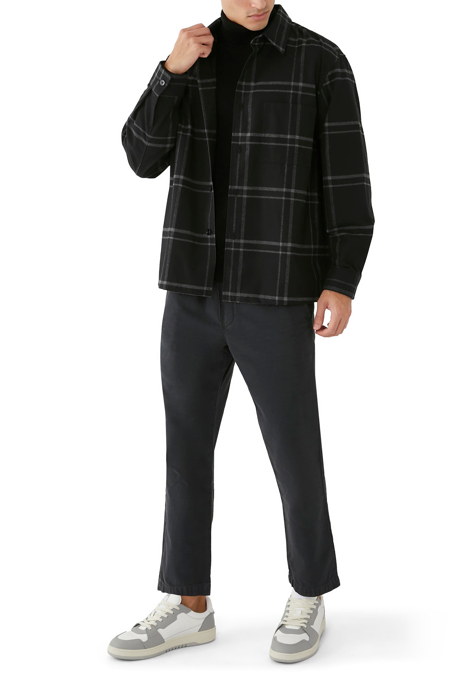 جاكيت كليفورد بنقشة مربعات مزيج قطن