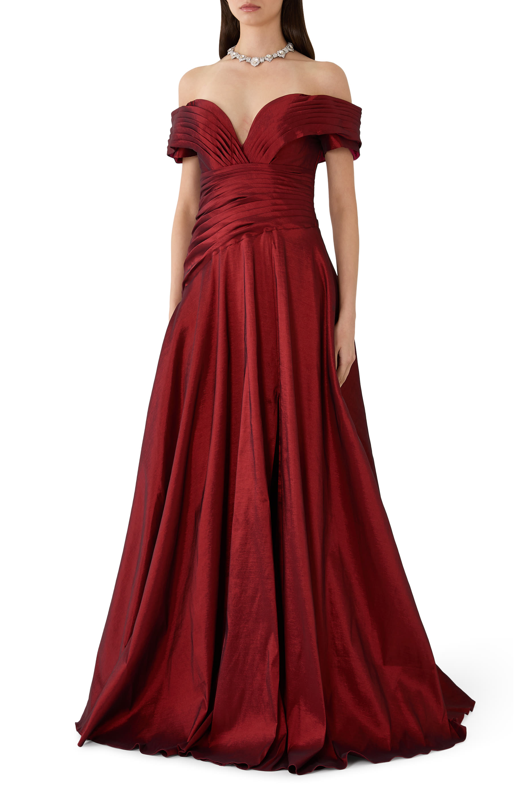 Off Shoulder A Line Gown