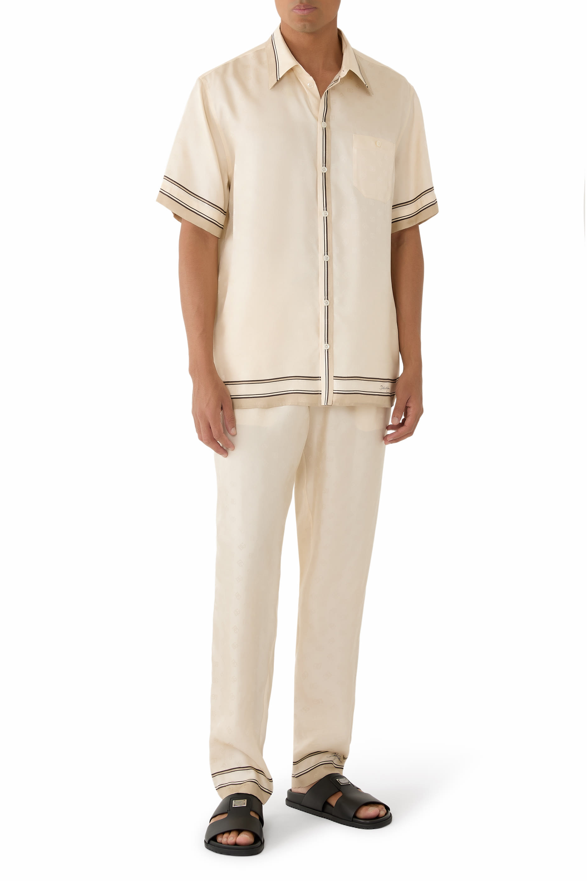 قميص هاواي بطبعة شعار الماركة تويل