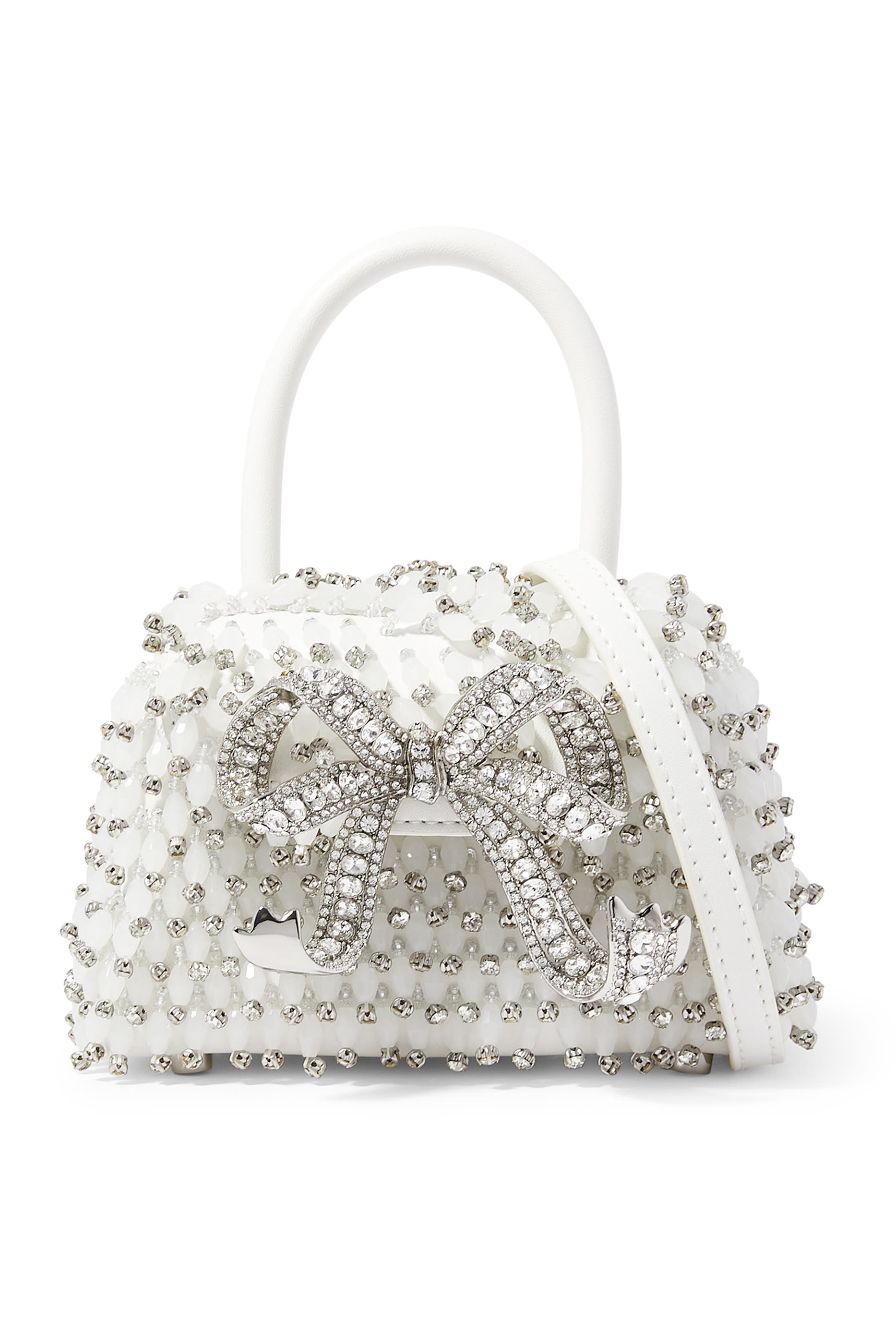 حقيبة مايكرو بيد علوية وعقدة مرصعة بالكريستال