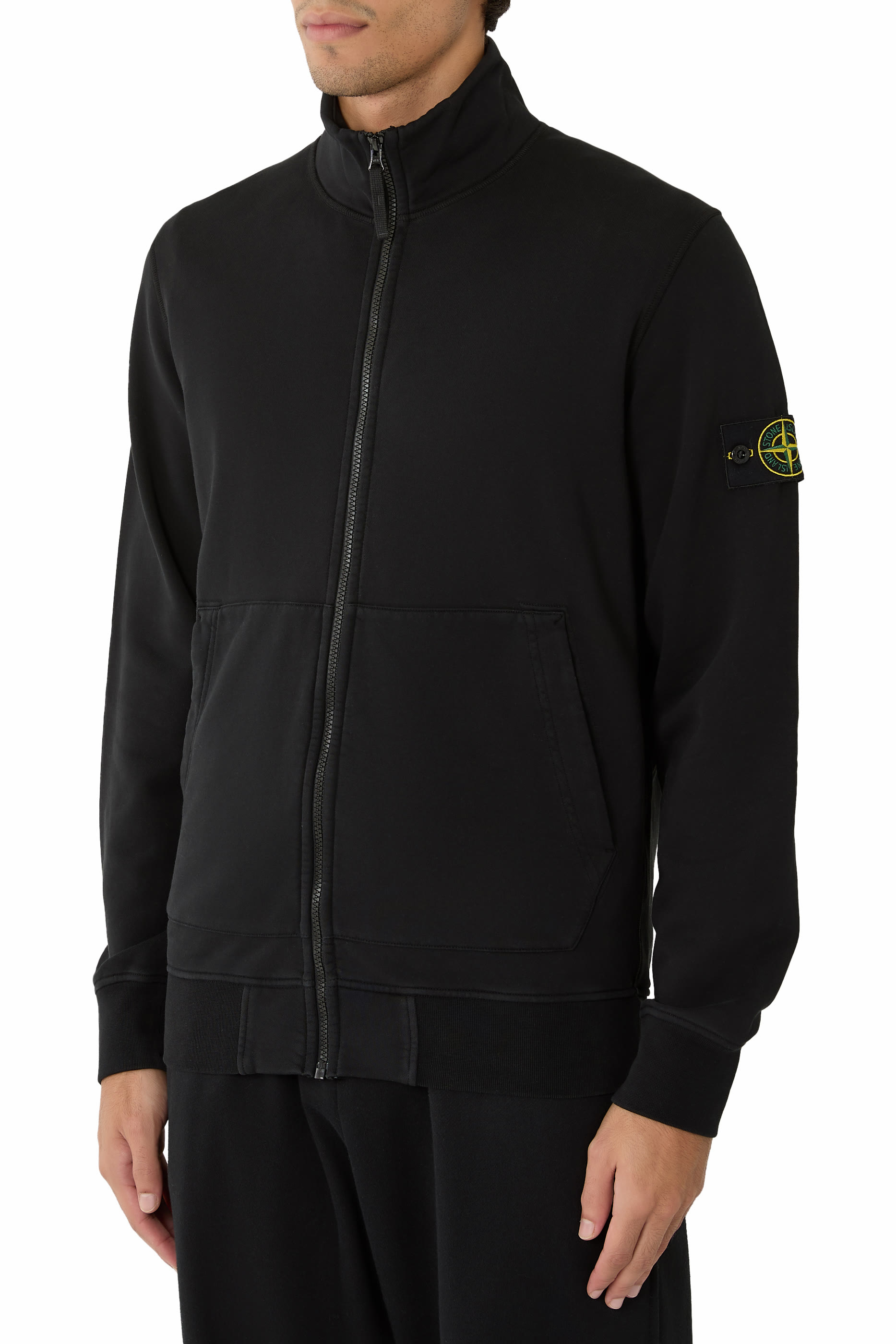 جاكيت بسحاب ورقعة شعار الماركة