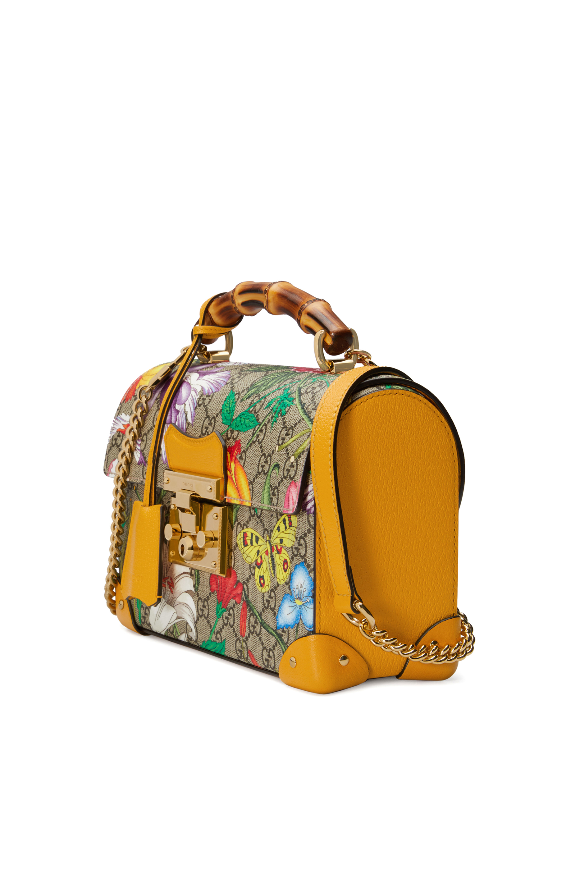 حقيبة كتف صغيرة سوبريم بحرفي GG بيد بامبو وقفل