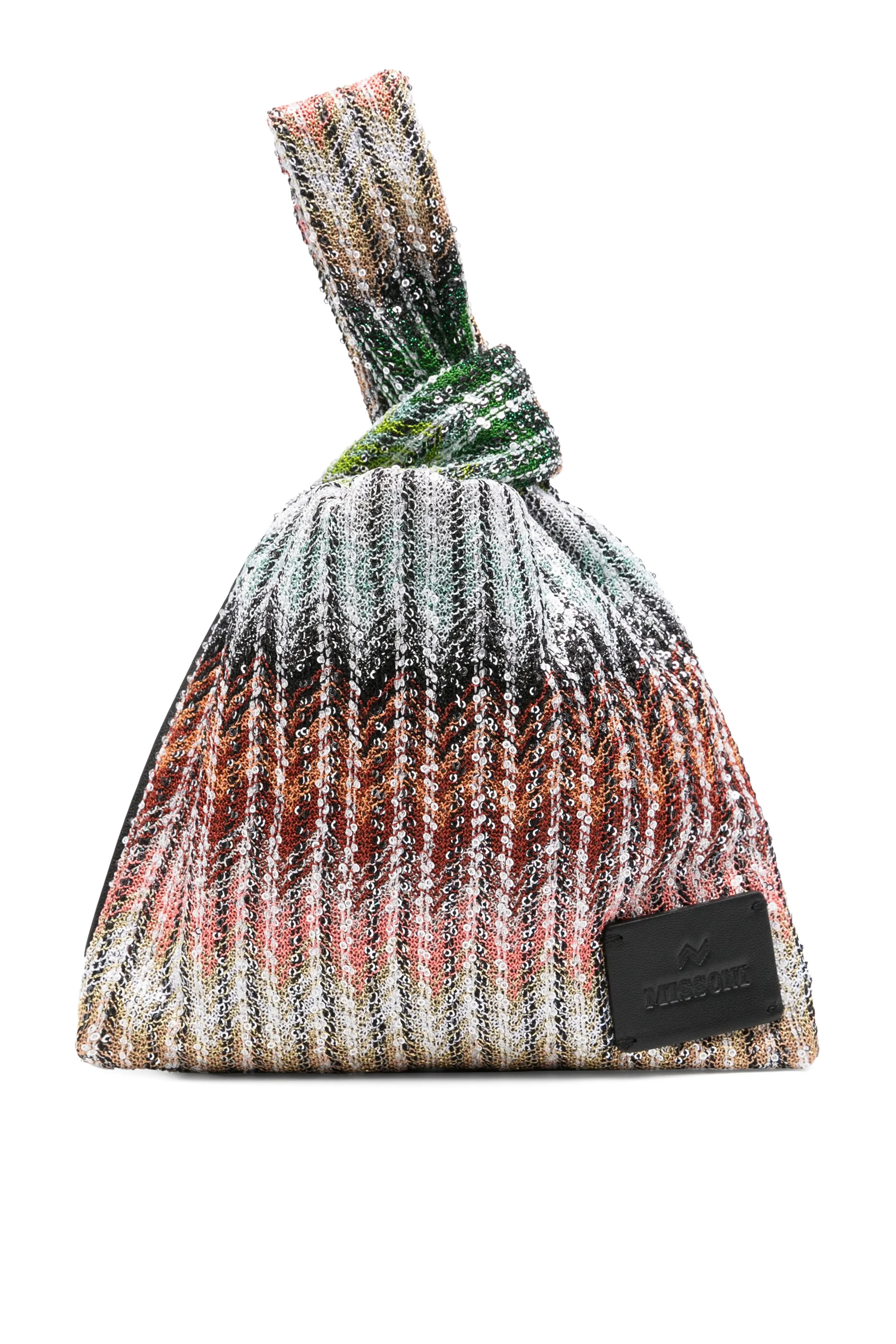 حقيبة  بتصميم حصري بعقدة بنقشة متعرجة راشيل مطرز بالترتر