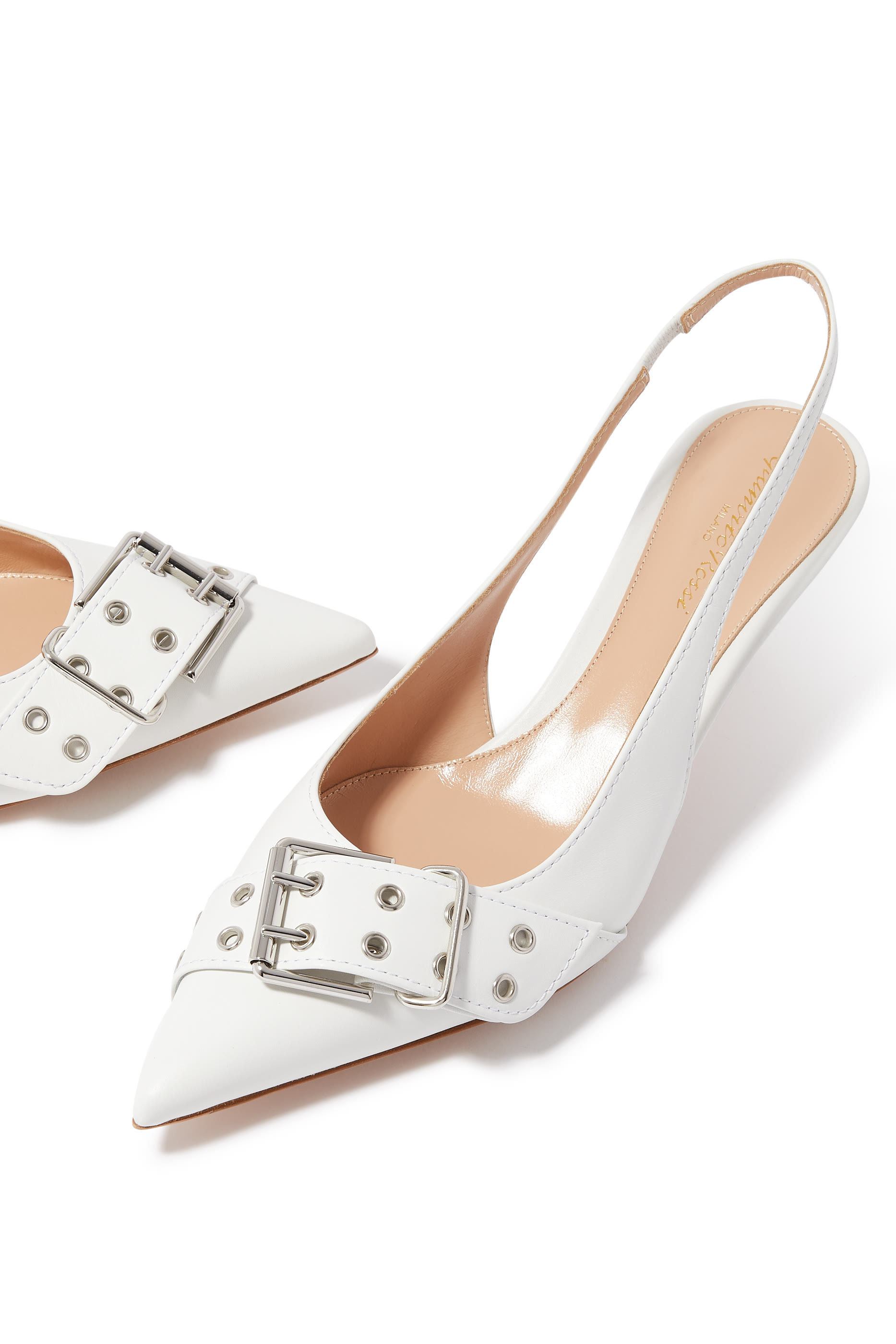 Leith 55mm Buckle-Strap Leather Pumps