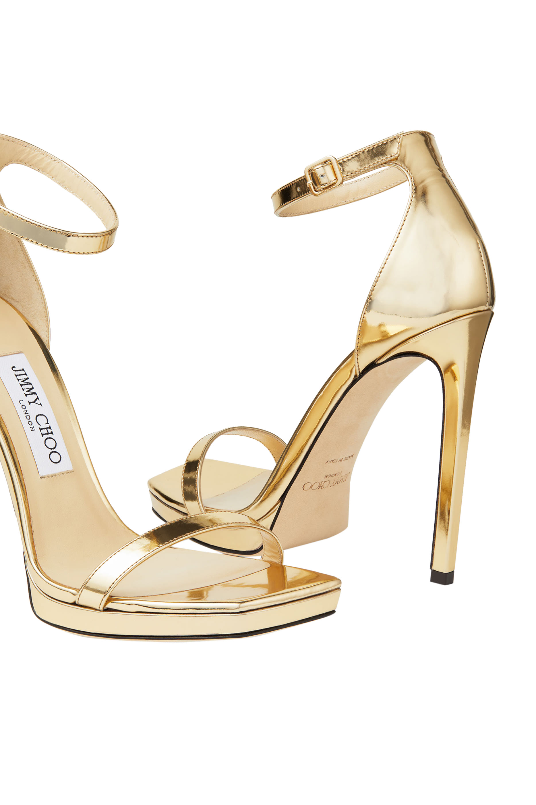 صندل الفا لامع بكعب عالي مقاس 120 مم