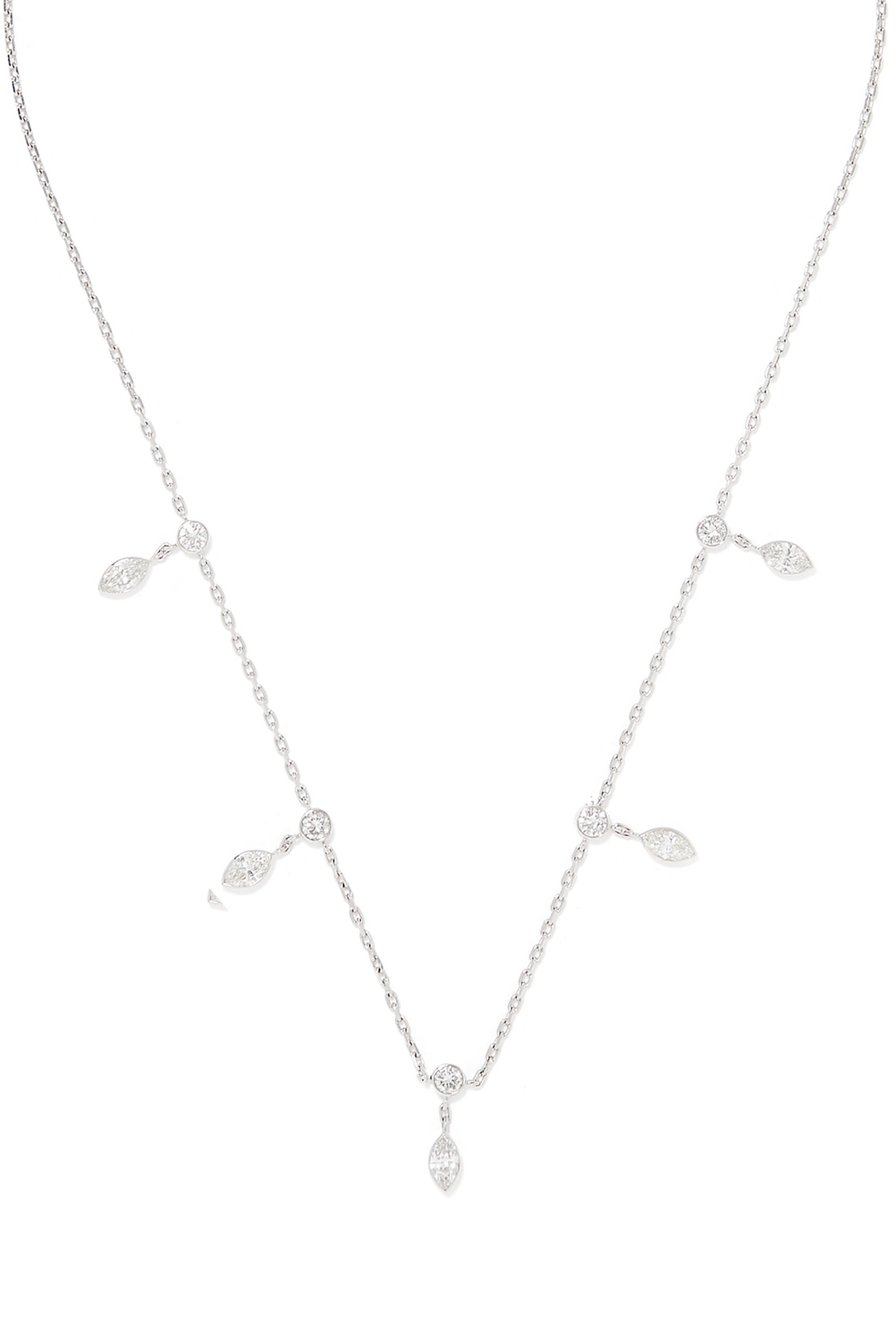 قلادة رقبة سباركل مرصعة بالماس ذهب أبيض عيار 18