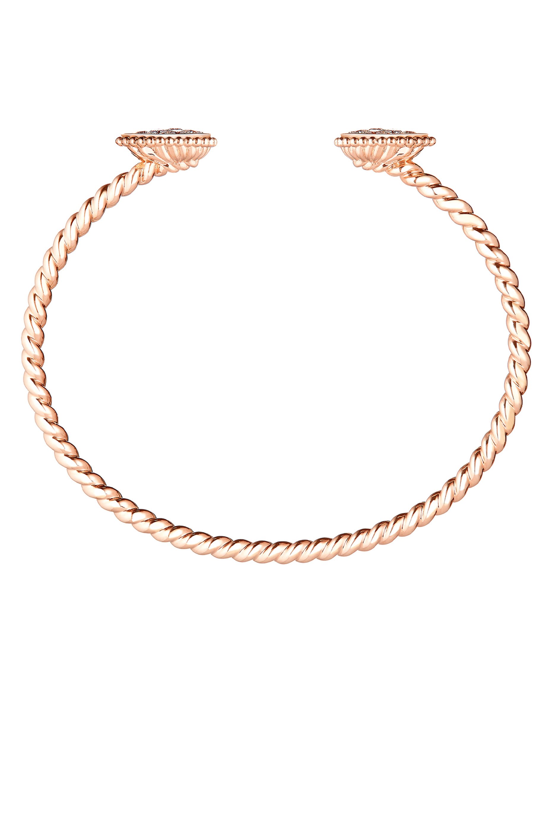 سوار سيربنت بوهيم بتصميم دمعتين مرصعتين بالماس ذهب وردي عيار 18