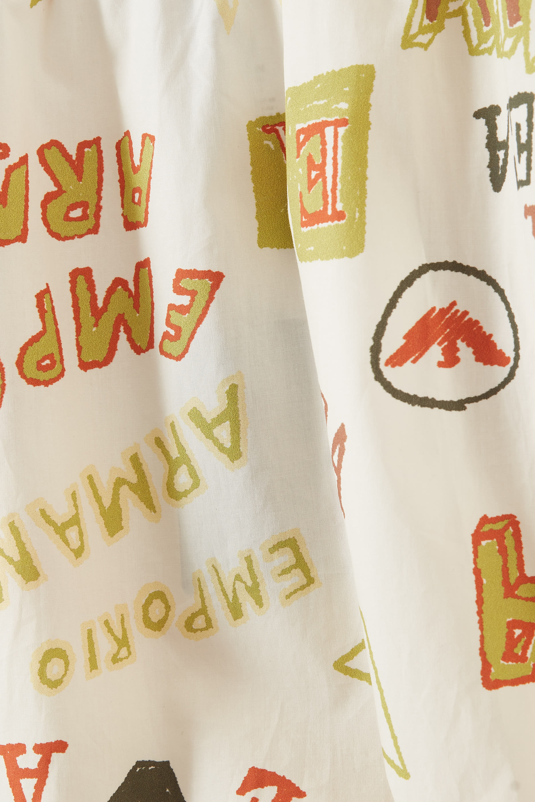 بلوزة قصيرة بطبعات شعار الماركة بالكامل قطن للأطفال