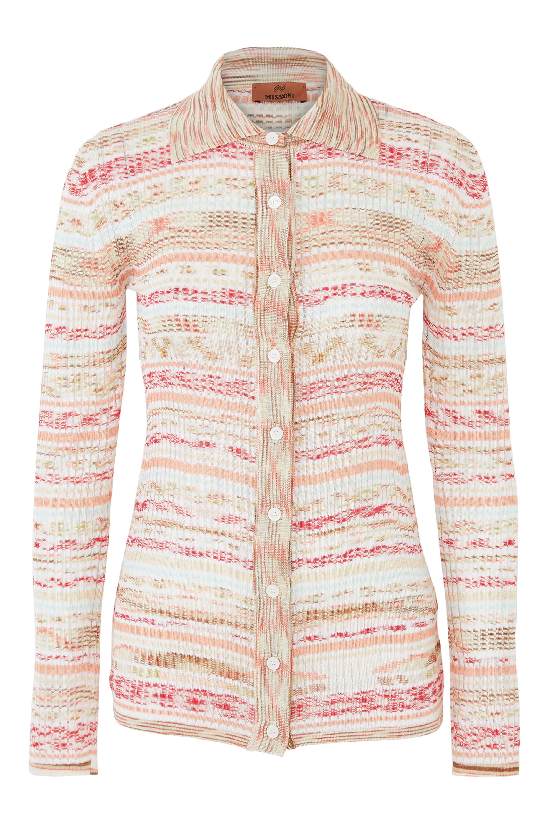 قميص بأكمام طويلة نسيج مضلع