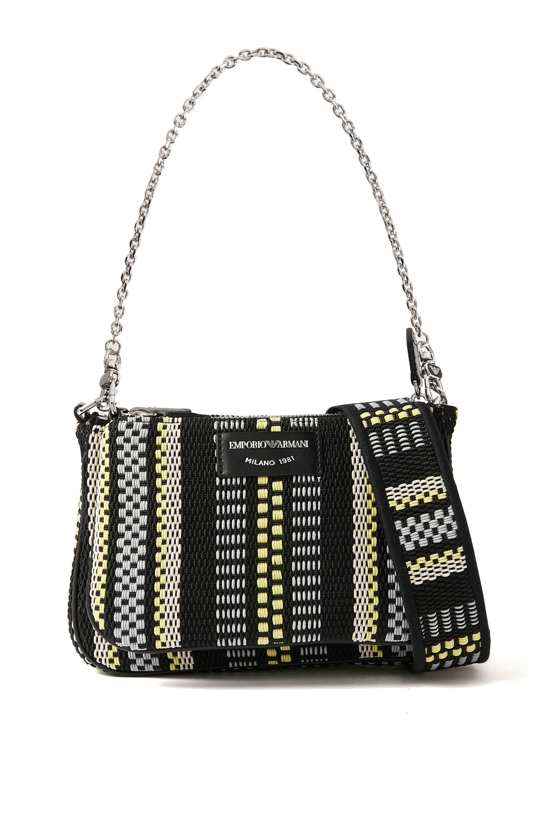 حقيبة كتف باسكيت ويف صغيرة مزدوجة