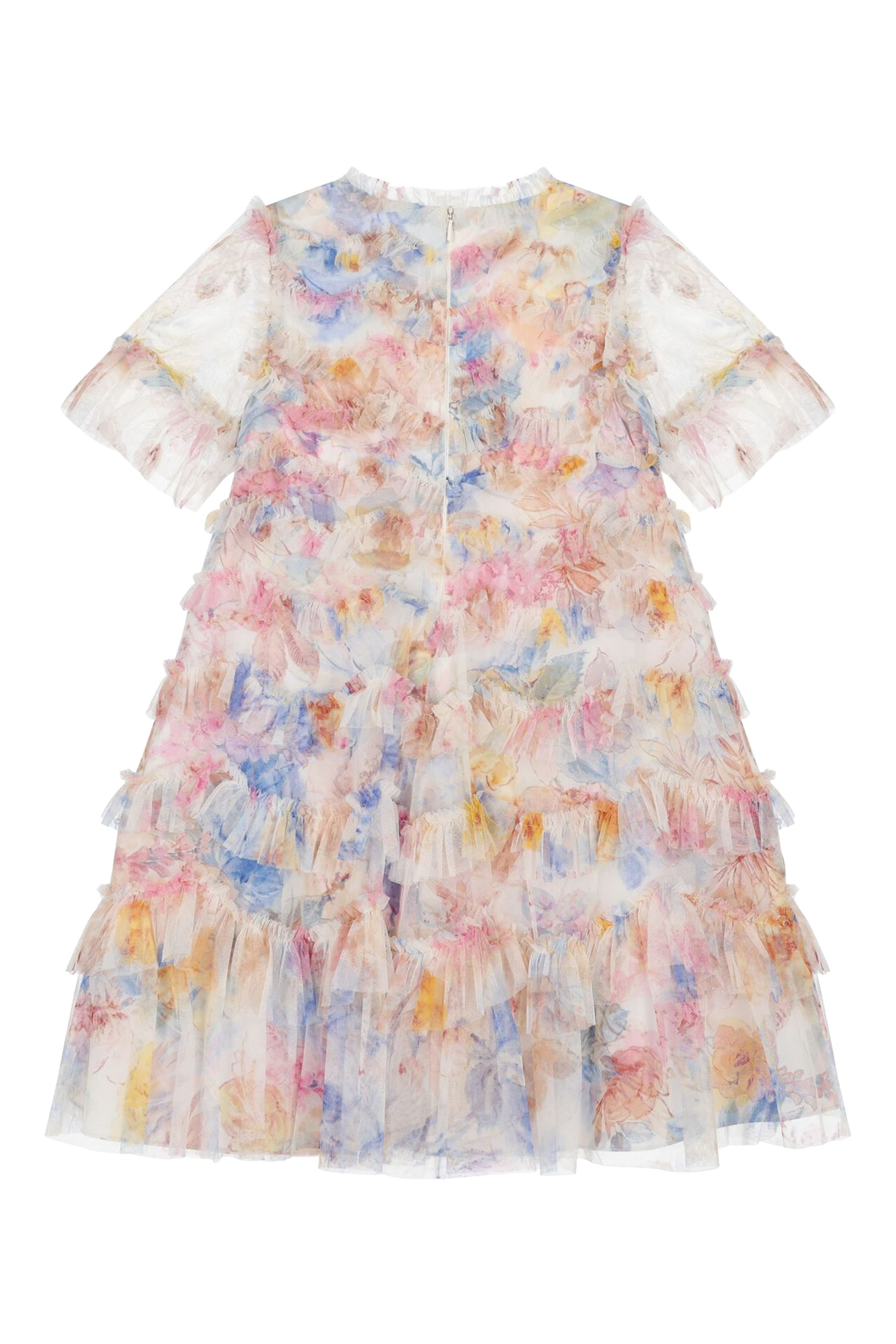 Kids Mariannes Floral Scallop Ruffle Dress