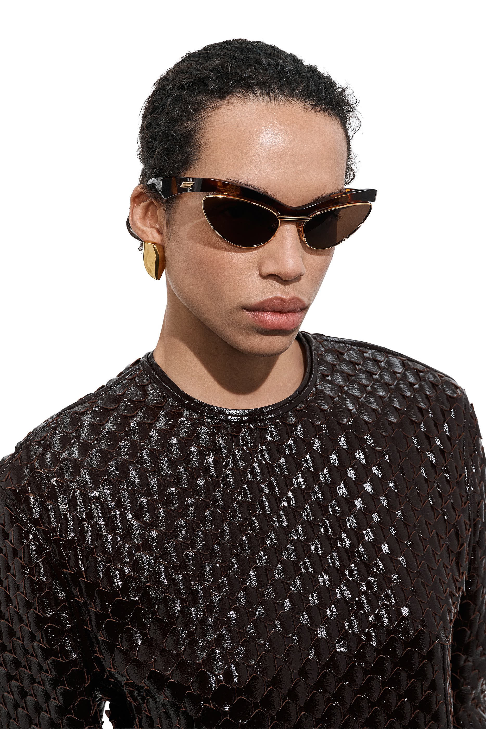  أقراط بريزما صغيرة، فضة إسترلينية مطلية بالذهب عيار 18