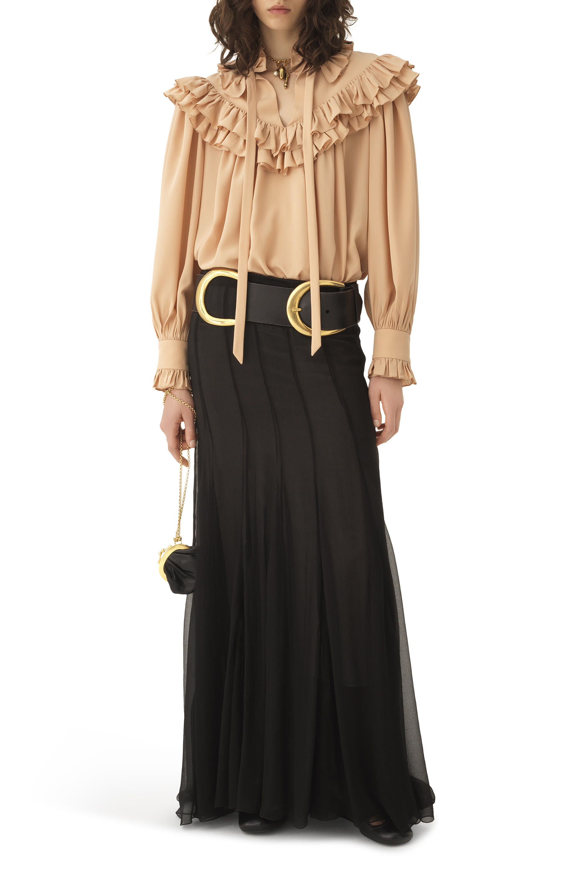 بلوزة بقصة فضفاضة مزينة بكشكش