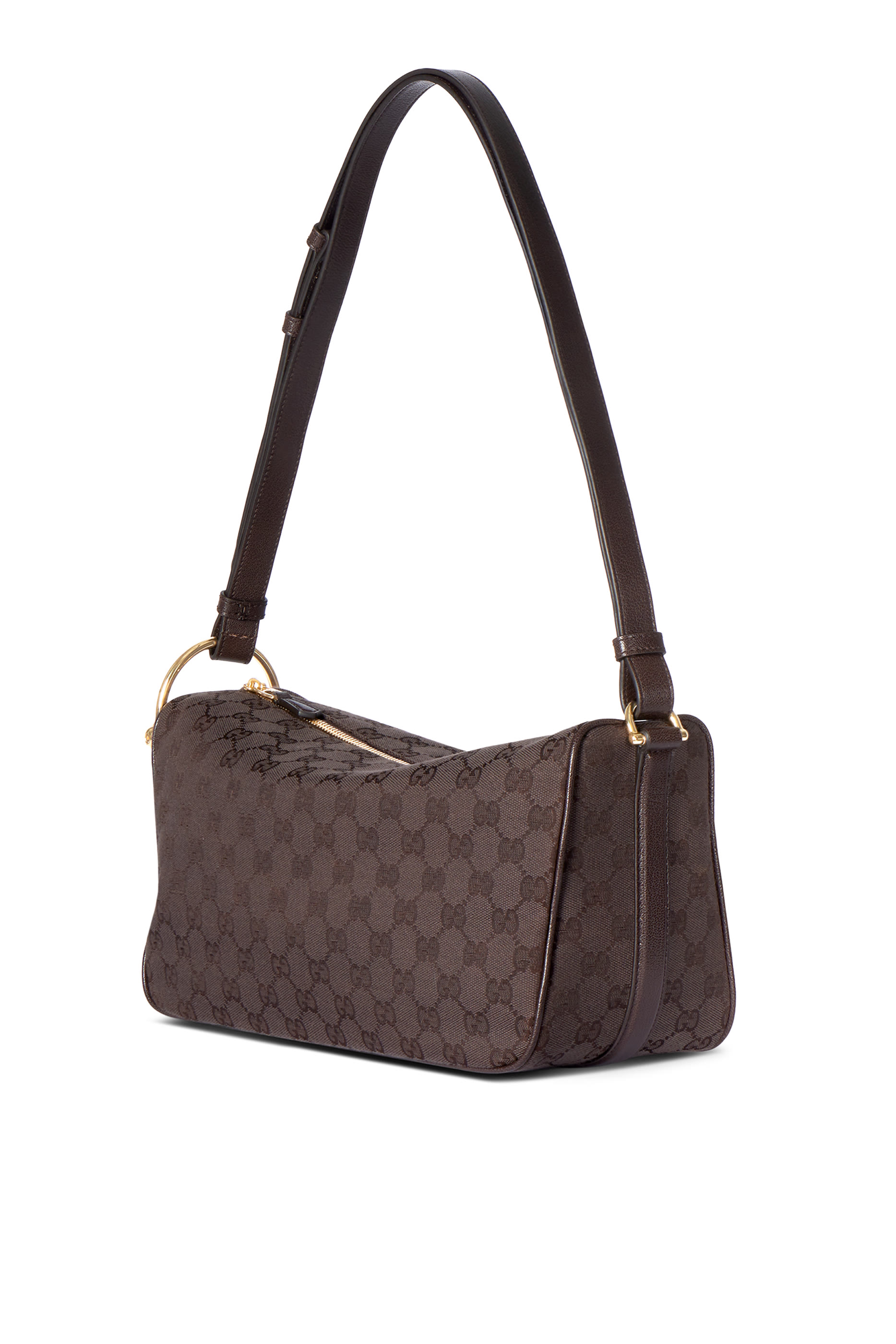 حقيبة كتف بنصف حلية لجام الحصان متوسطة الحجم