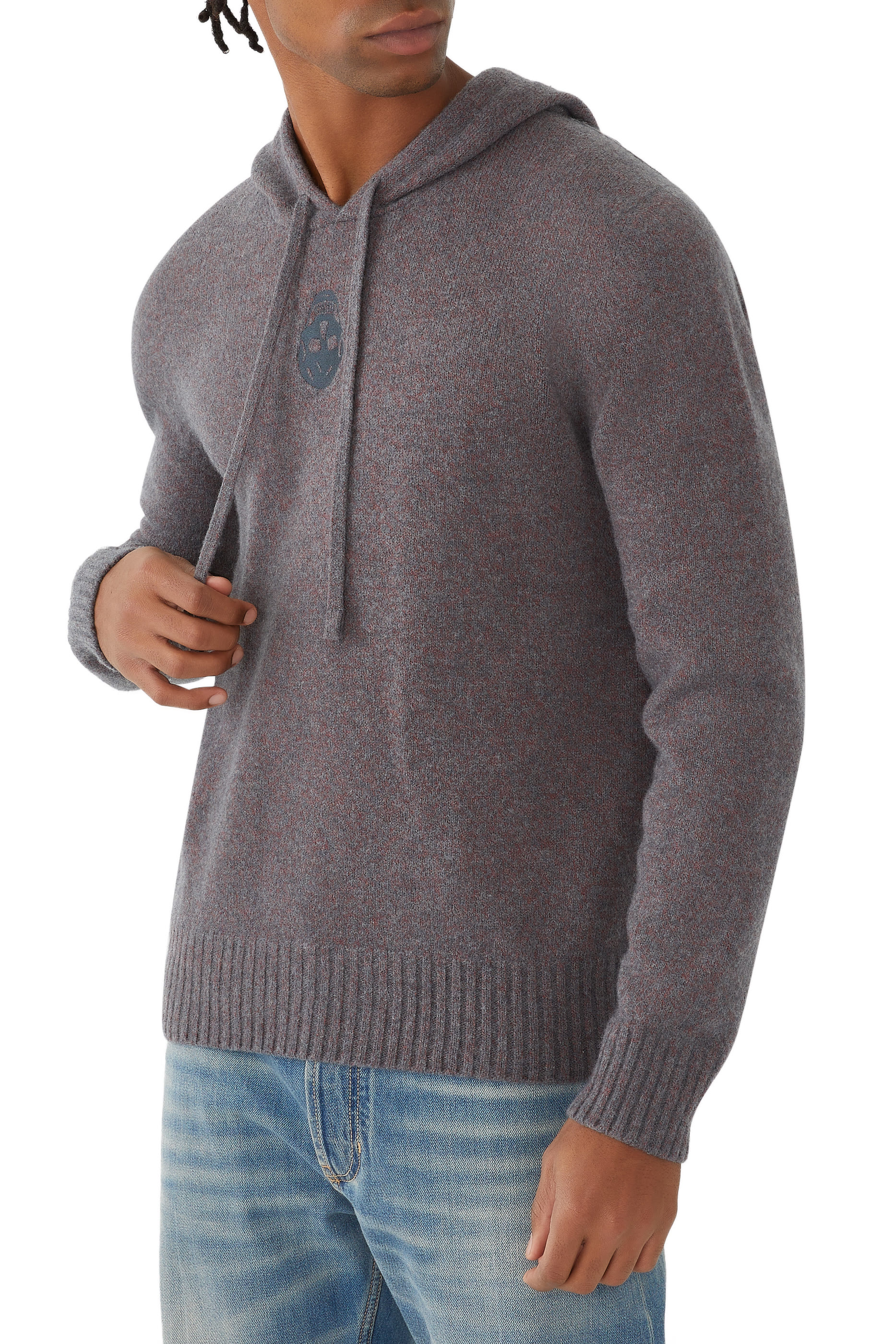 كنزة بغطاء للرأس بطبعة جمجمة