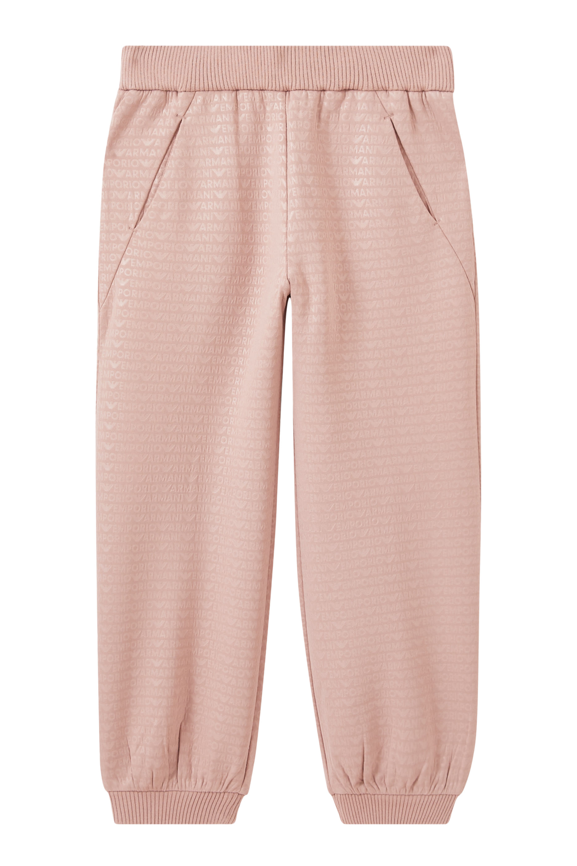 بنطال رياضي مطاطي بشعار الماركة بالكامل للأطفال