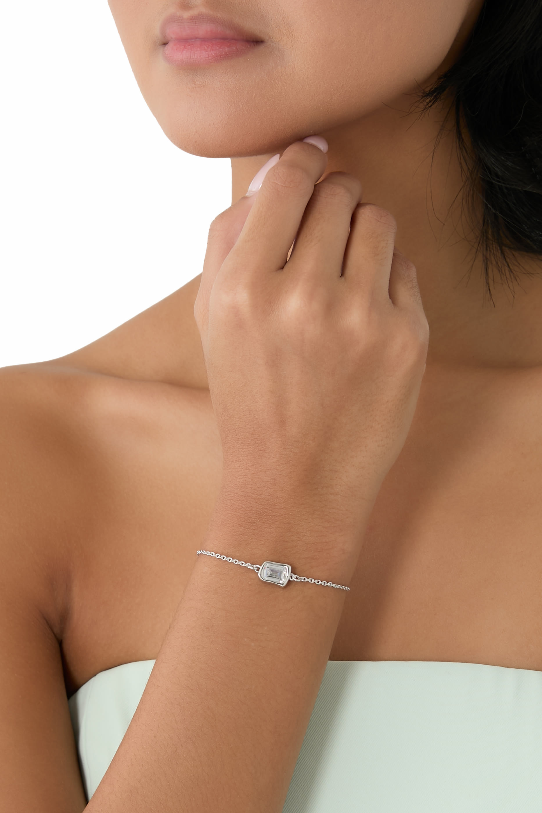 سوار سوليتير مولتن مرصع بحجر زجاجي