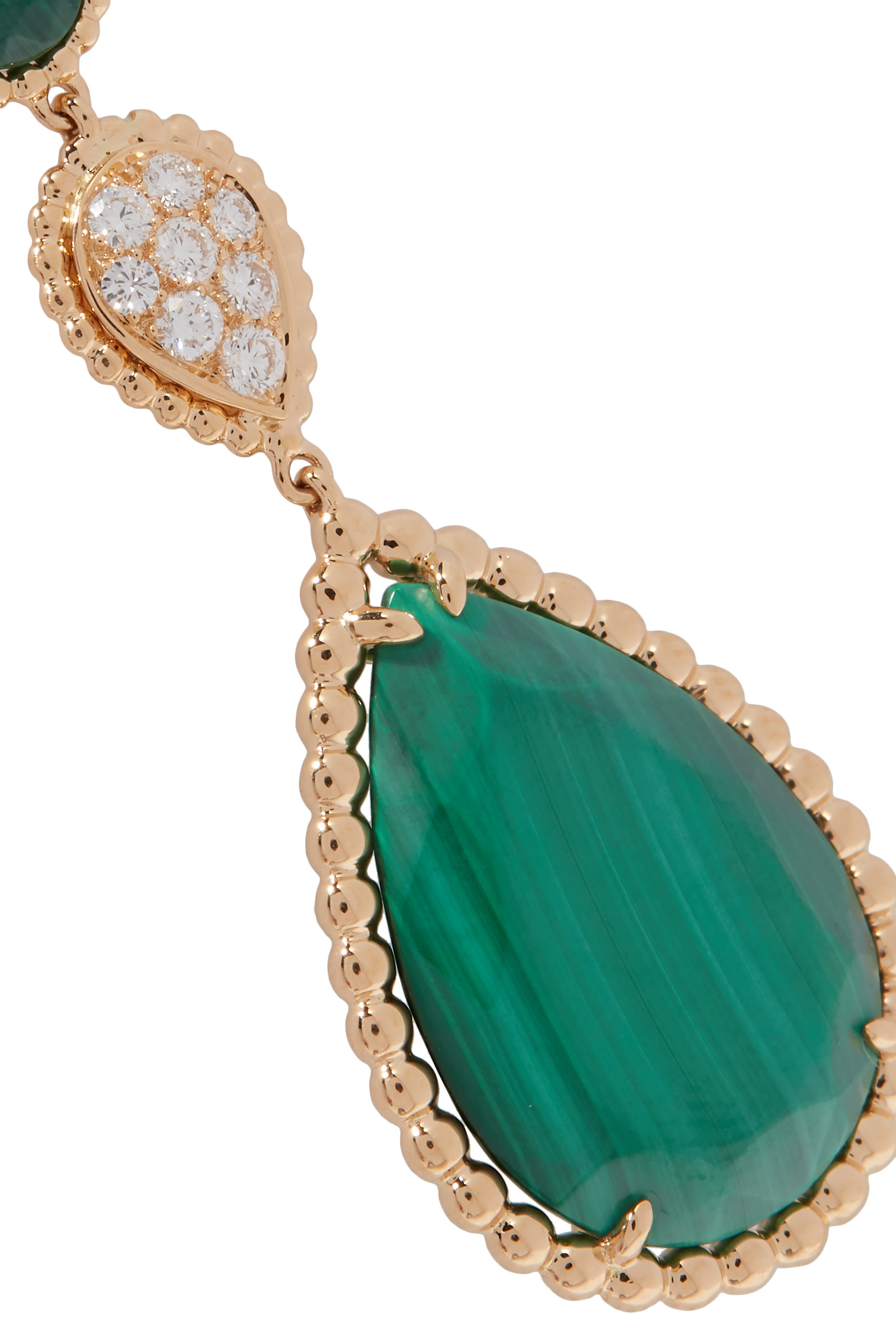 أقراط متدلية سيربنت بوهيم مرصعة بأحجار مالاكيت