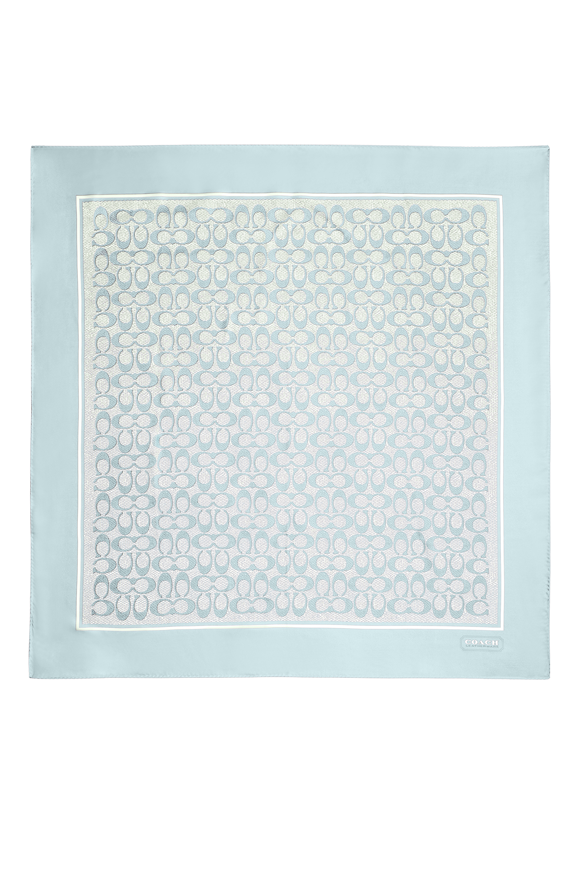 وشاح مربع كلاسيكي بطبعة شعار الماركة حرير