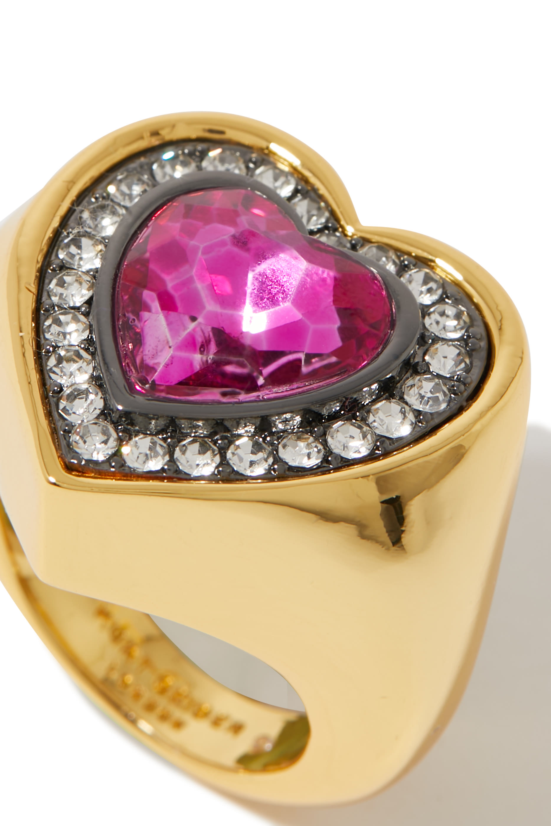 خاتم مرصع بكريستال بتصميم قلب