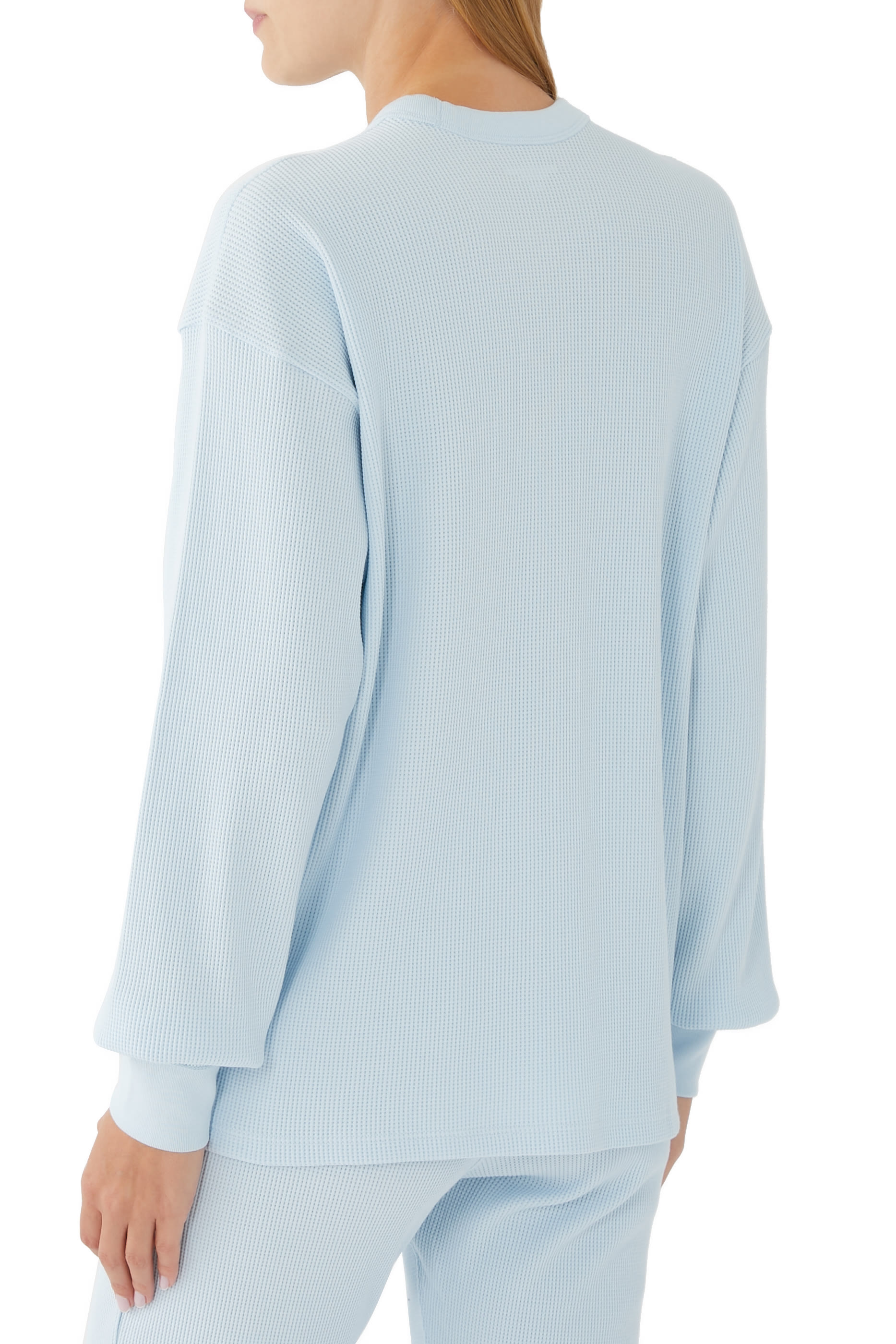 بلوزة بأكمام طويلة نسيج متشابك حراري