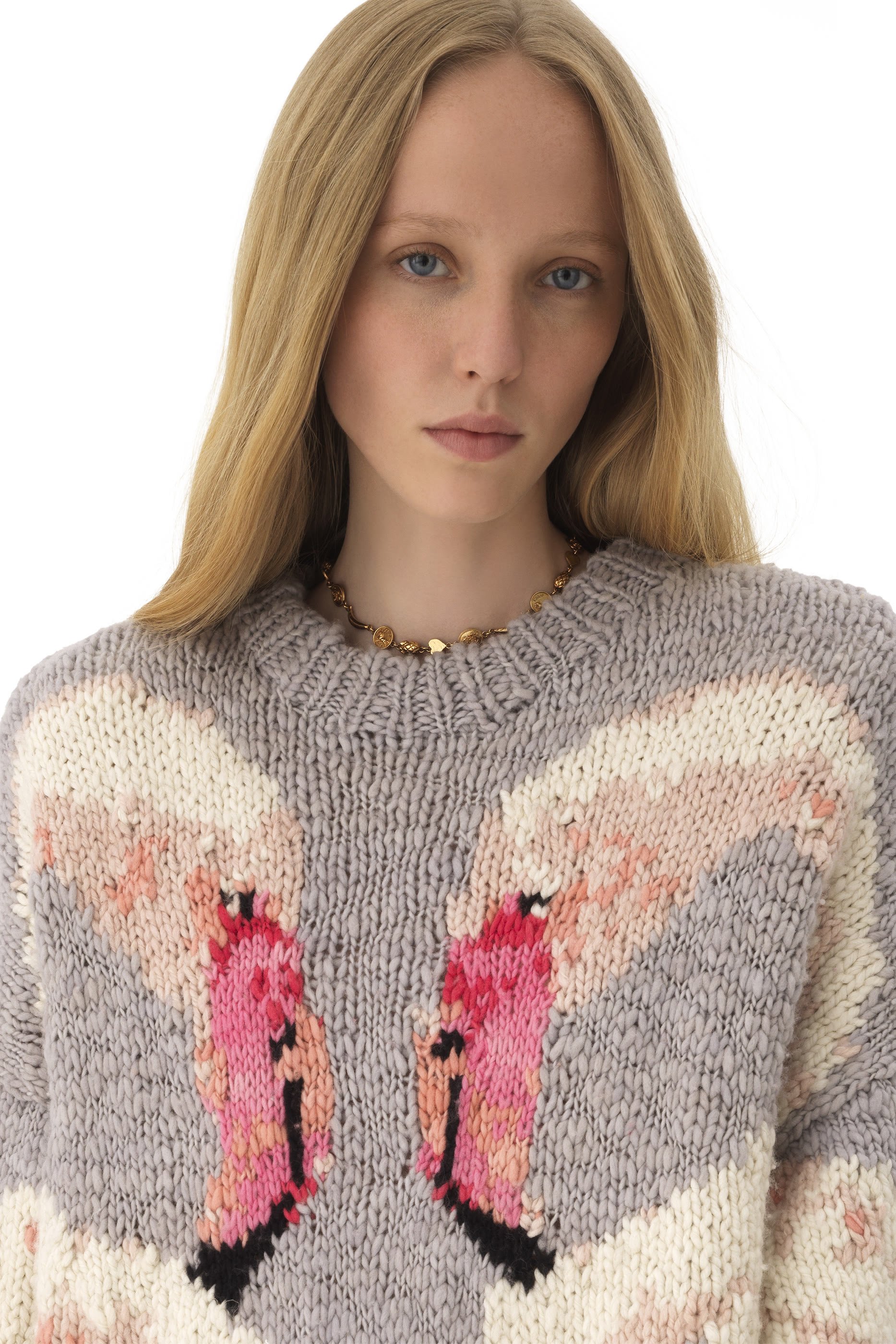 سترة بقصة فضفاضة بشعار الماركة