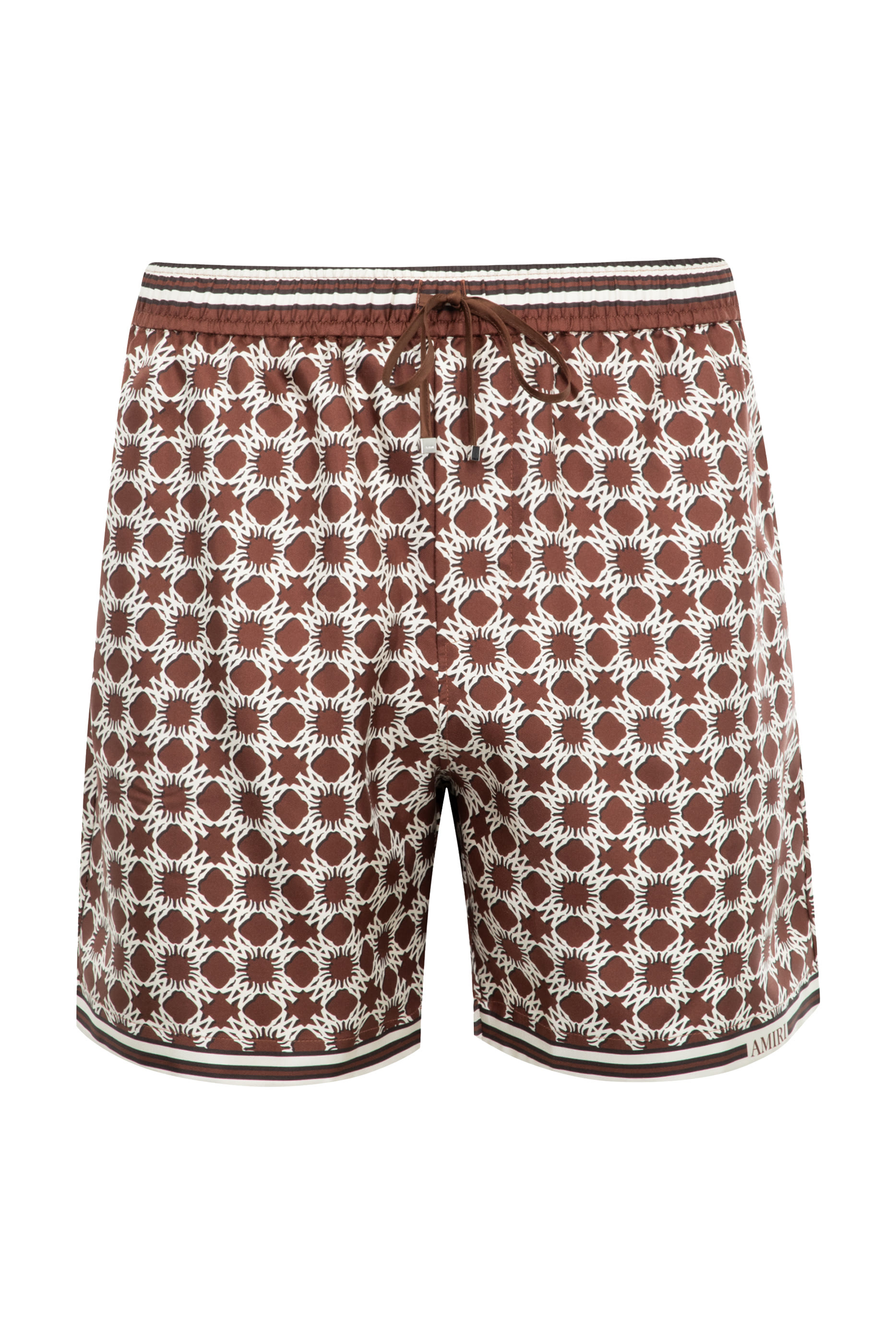 شورت بشعار الماركة ونقشة مربعات