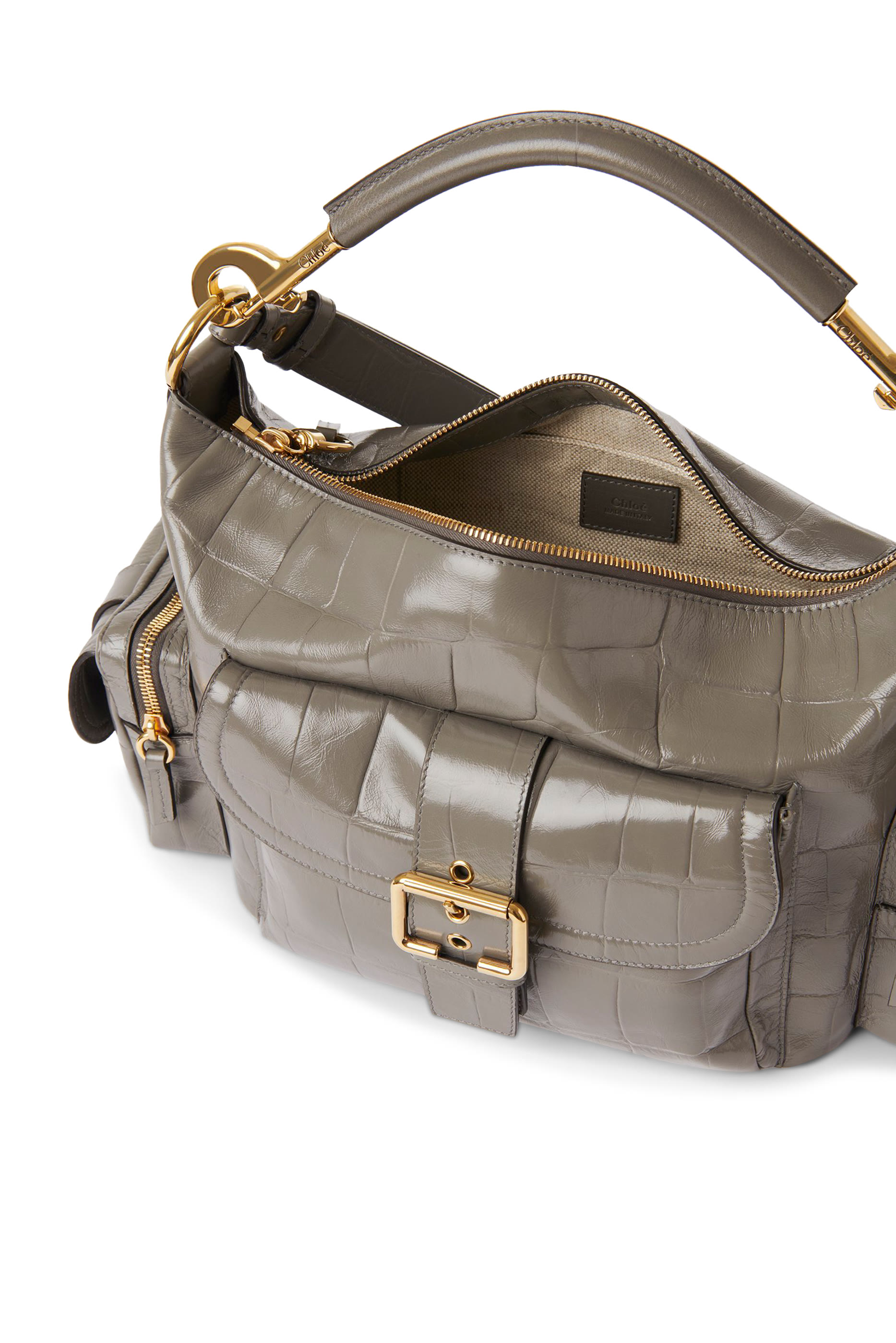 حقيبة كاميرا بنقشة جلد التمساح