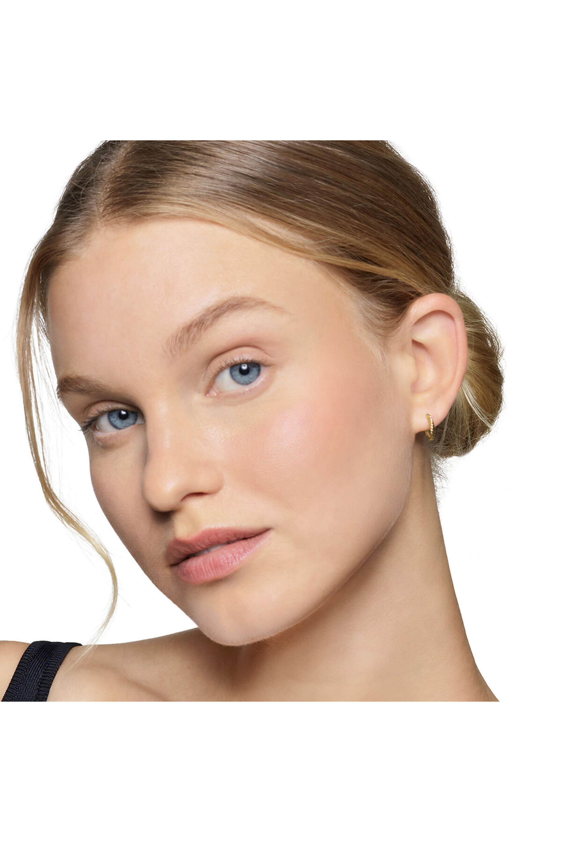 أقراط هاجي دائرية كابل سكالبتد، ذهب أصفر عيار 18