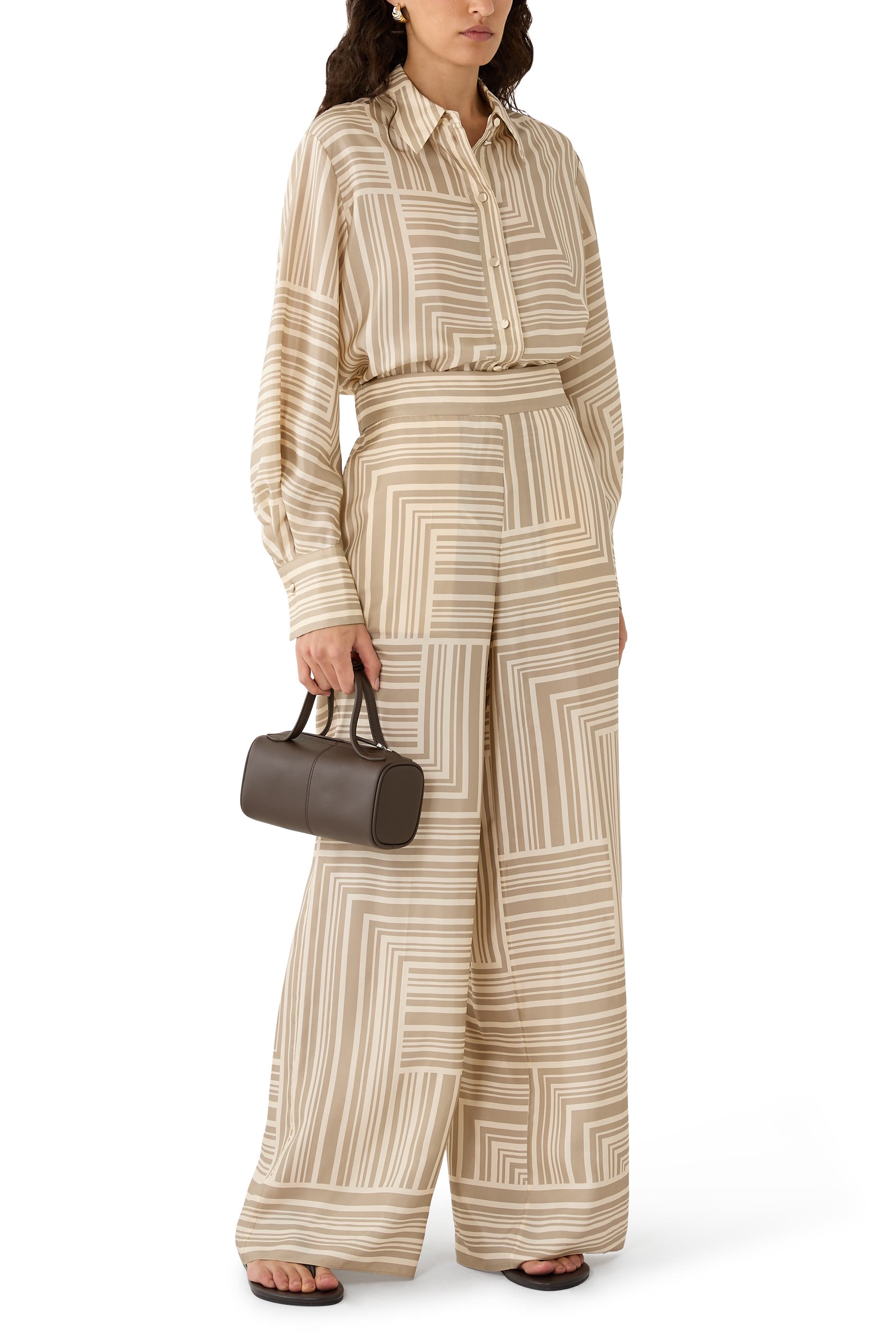 بنطال ديجون بنقشة حرير