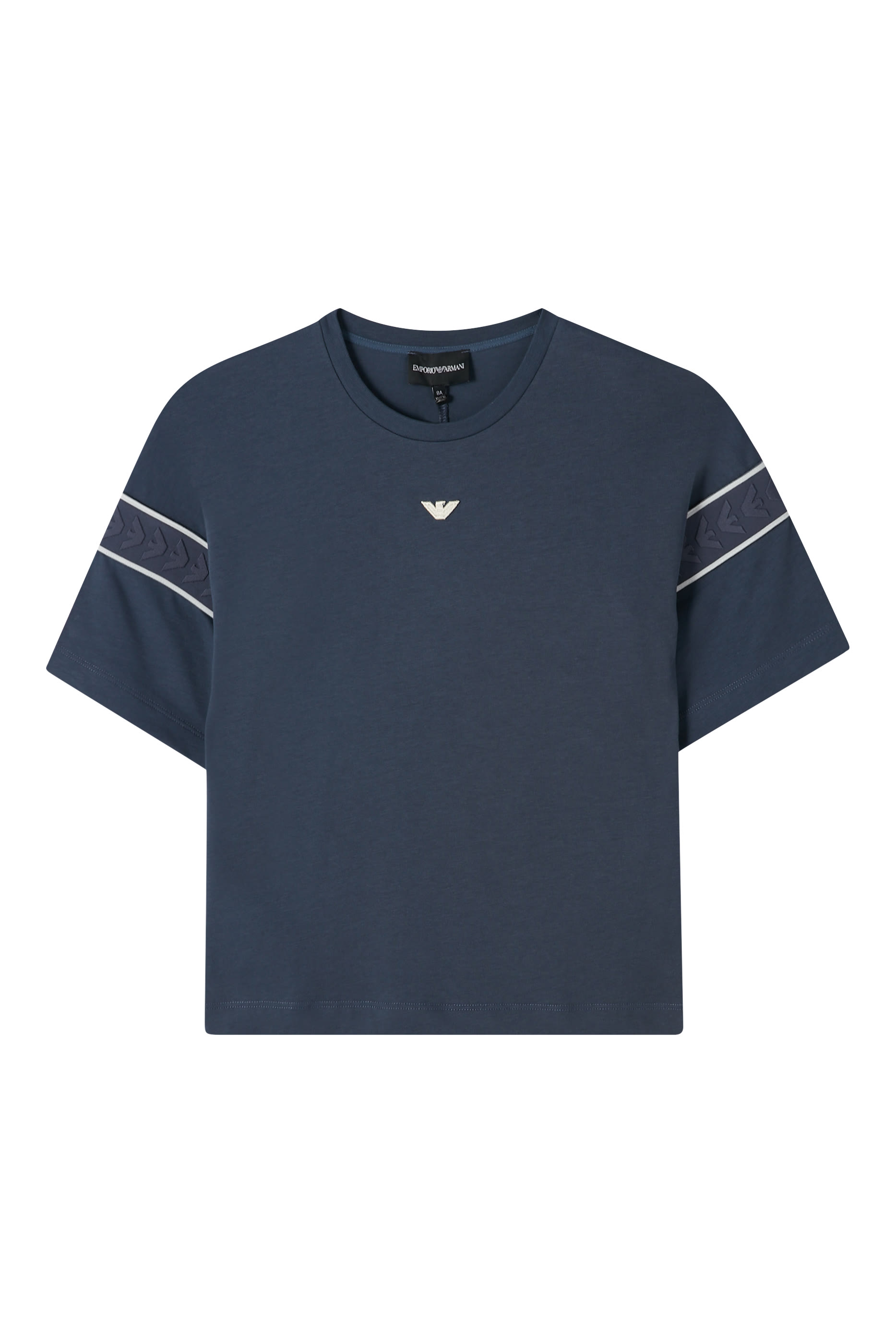 تيشيرت بشريط بشعار الماركة صغير للأطفال