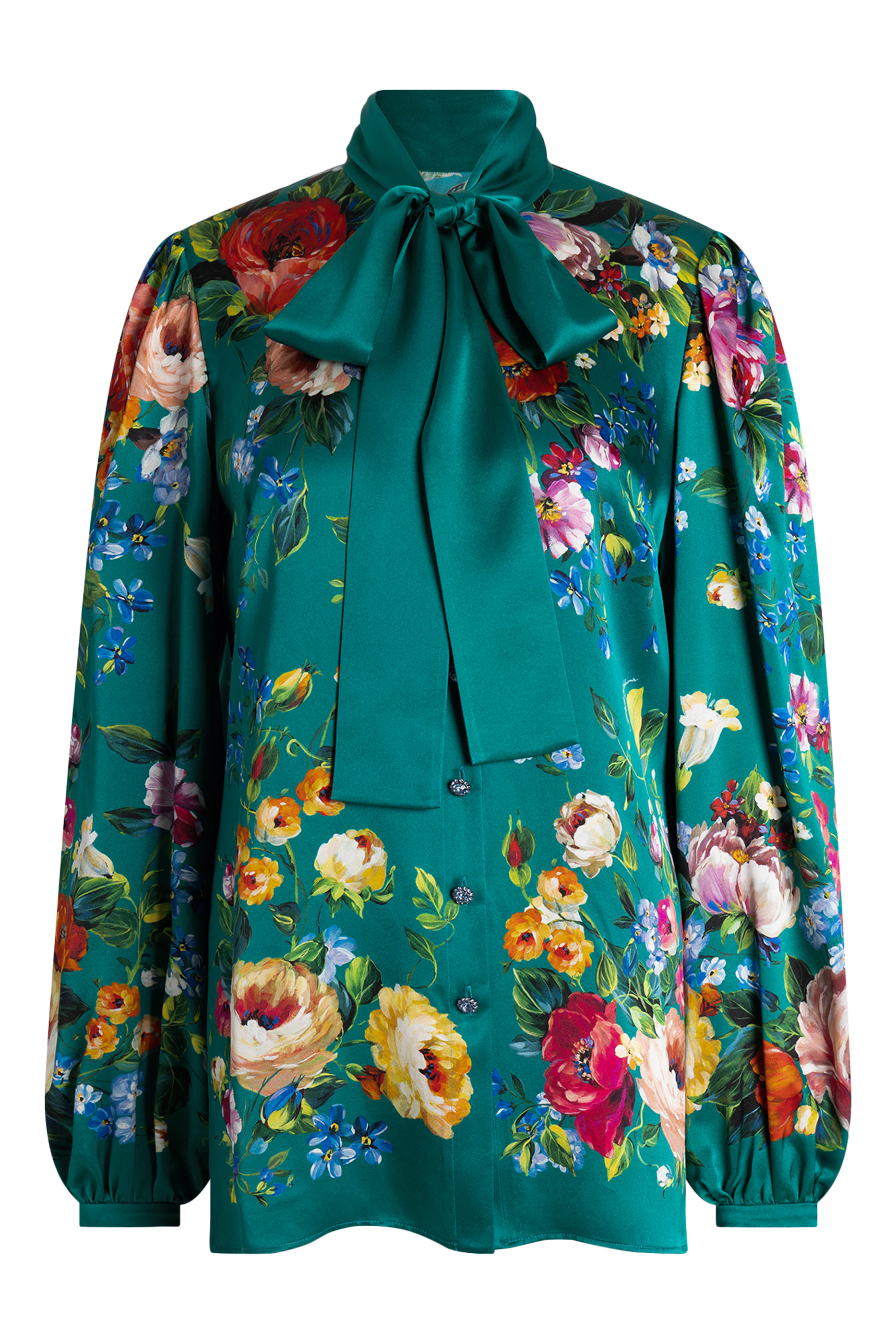 قميص بنقشة ورد ستان