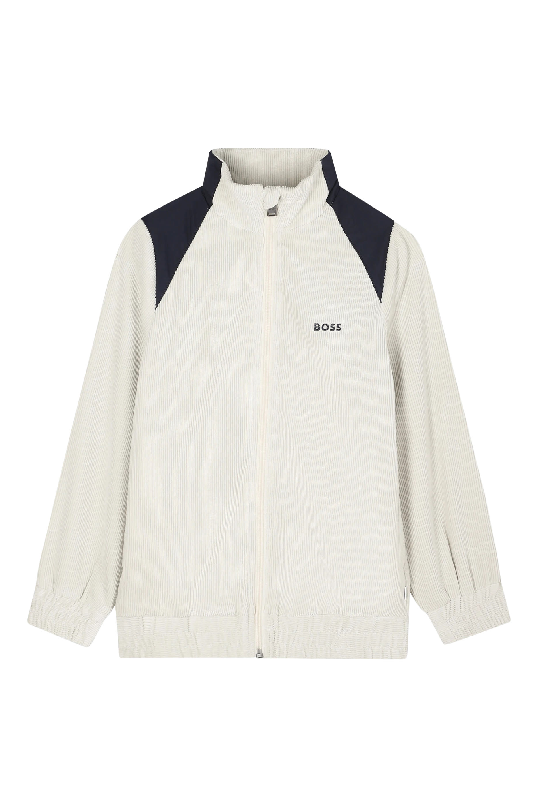 جاكيت بسحاب قماش مضلع للأطفال