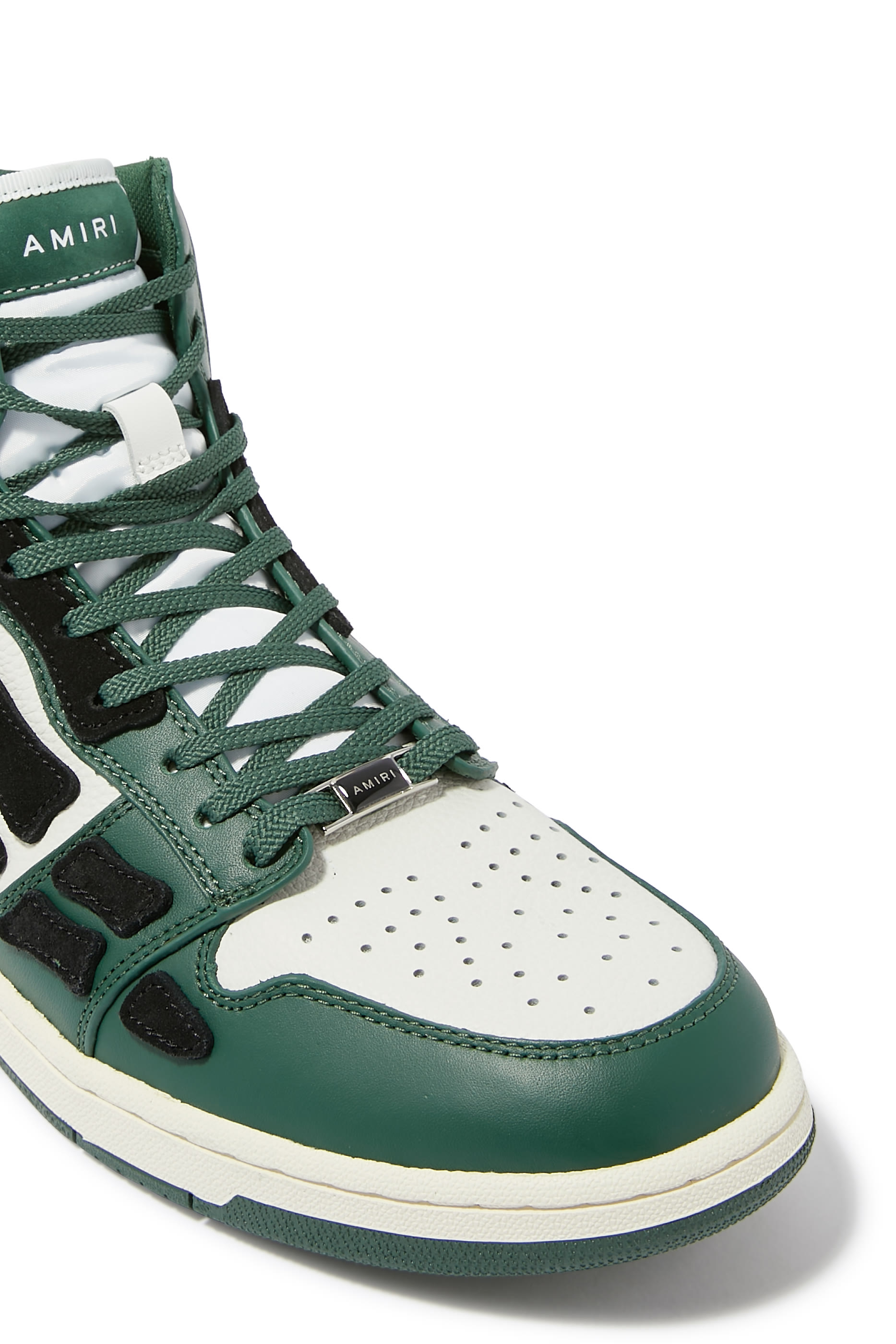 سنيكرز جلد برقع هيكل عظمي وكاحل مرتفع