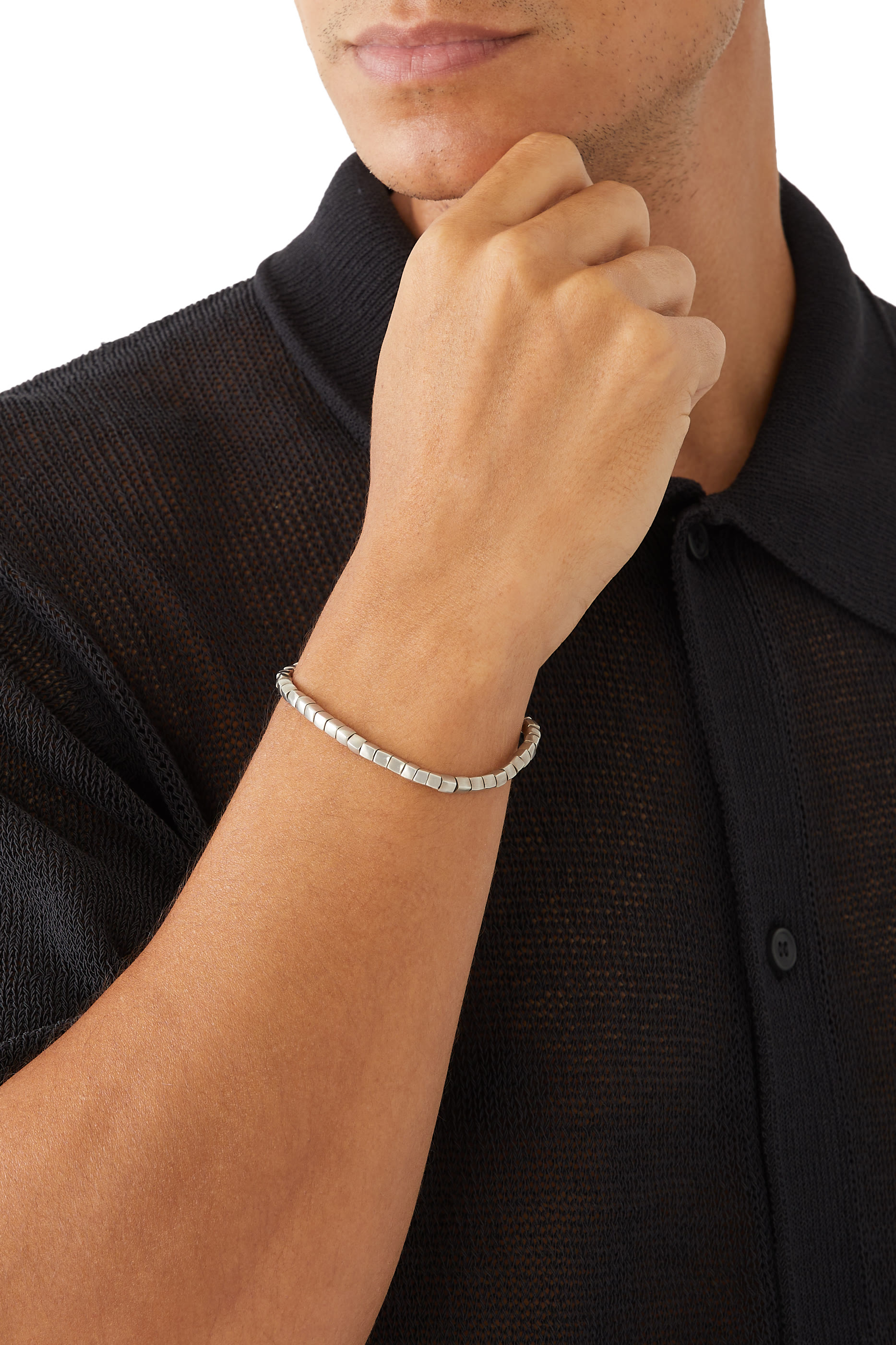 سوار بخرز مستطيل بتصميم مسبحة