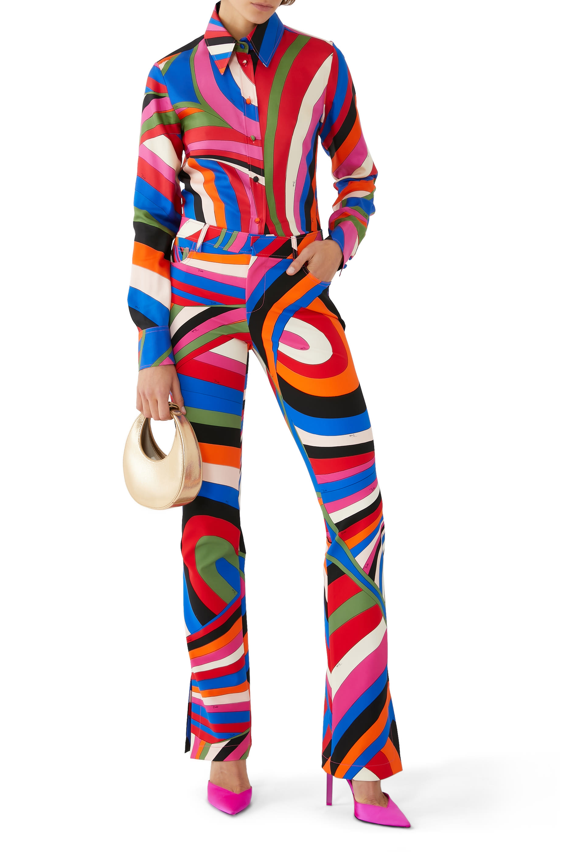 قميص بنقشة أبرايد حرير