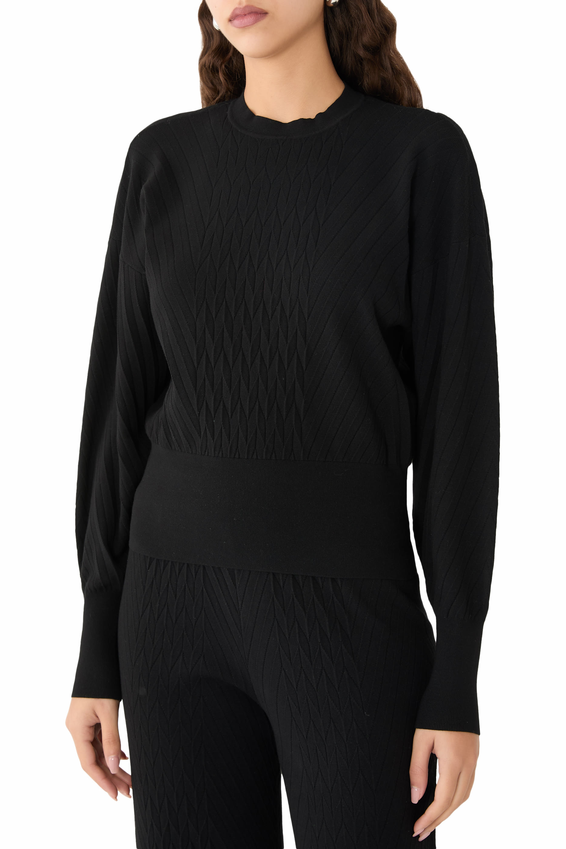 Viscose-Blend Jumper With Embossed Motif