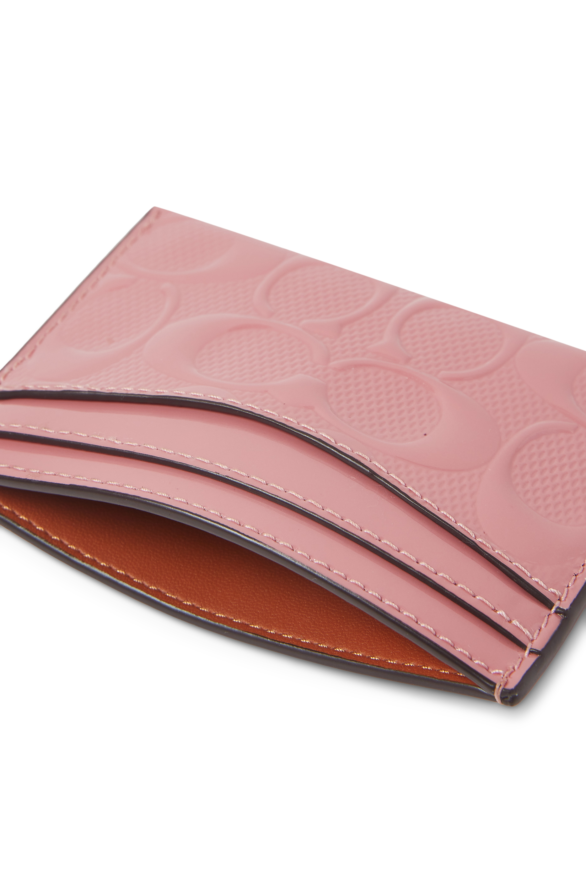 حافظة بطاقات رفيعة جلد بشعار الماركة