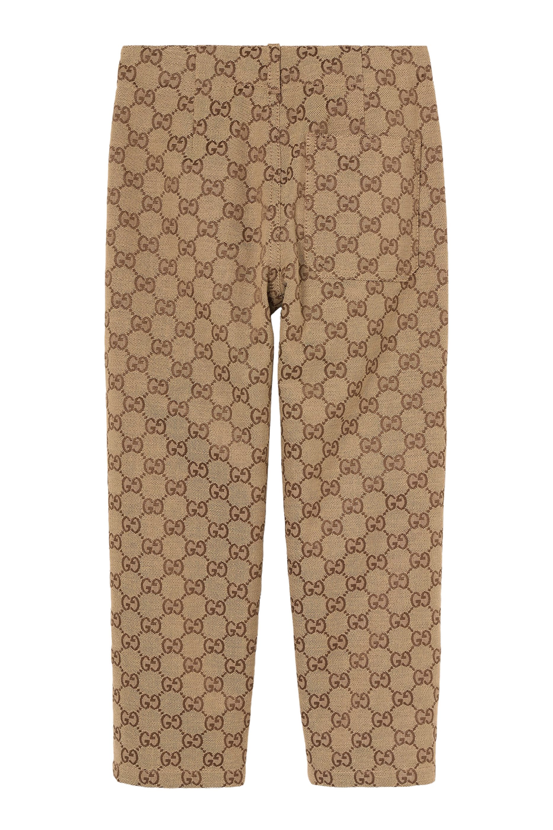 بنطال قماش قنب محفور بحرفي شعار الماركة للأطفال