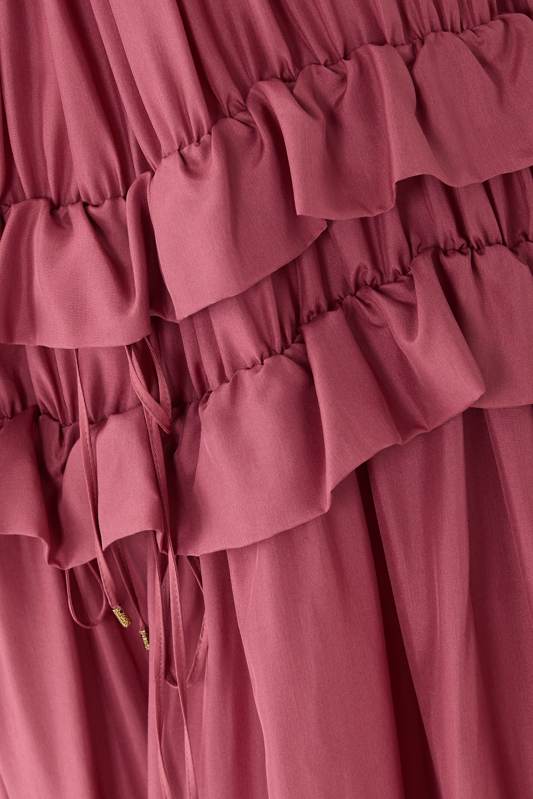 فستان طويل بلا أكمام حرير بونجي بلون باهت