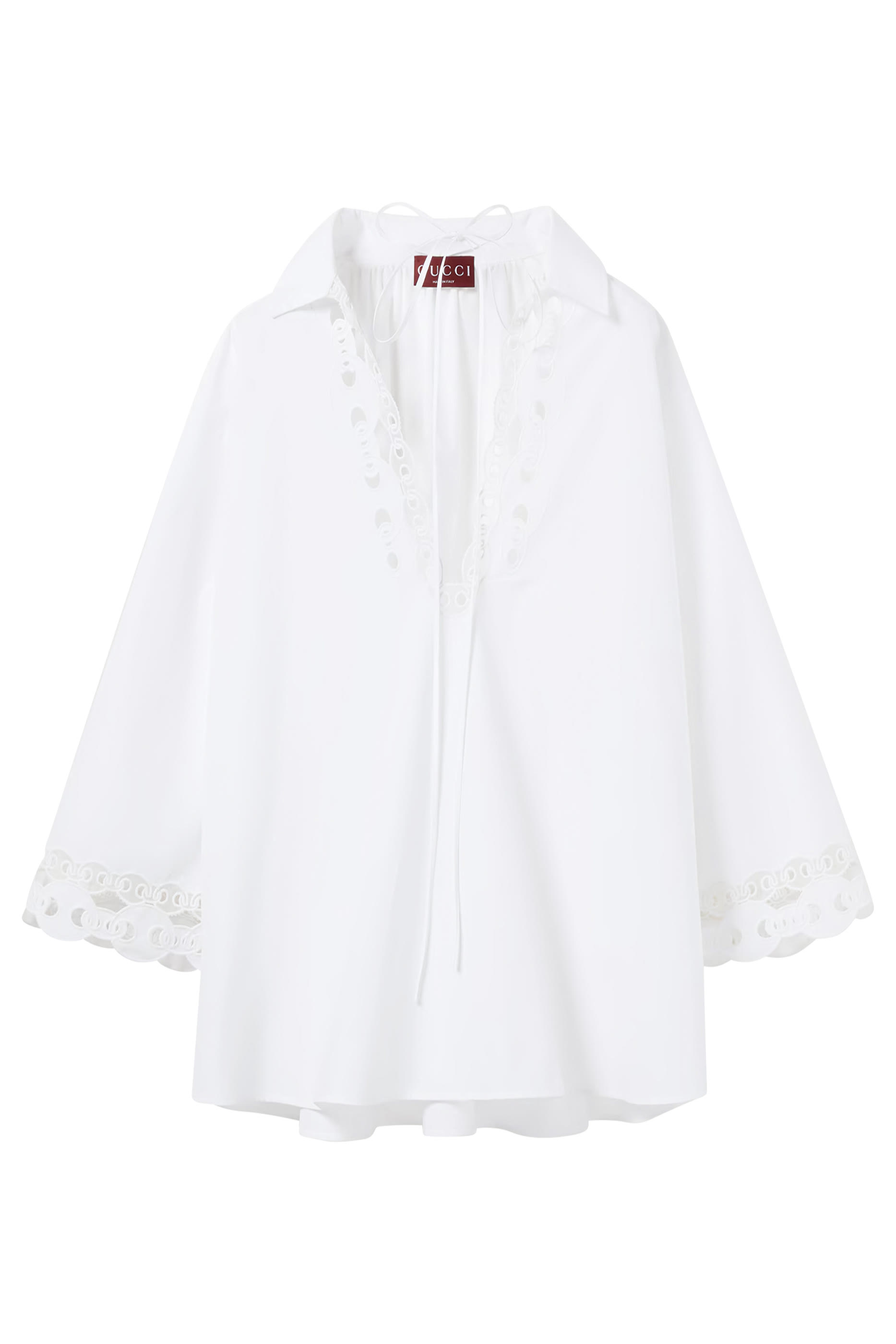 قميص مارينا بفتحات وتطريز بتصميم سلسلة