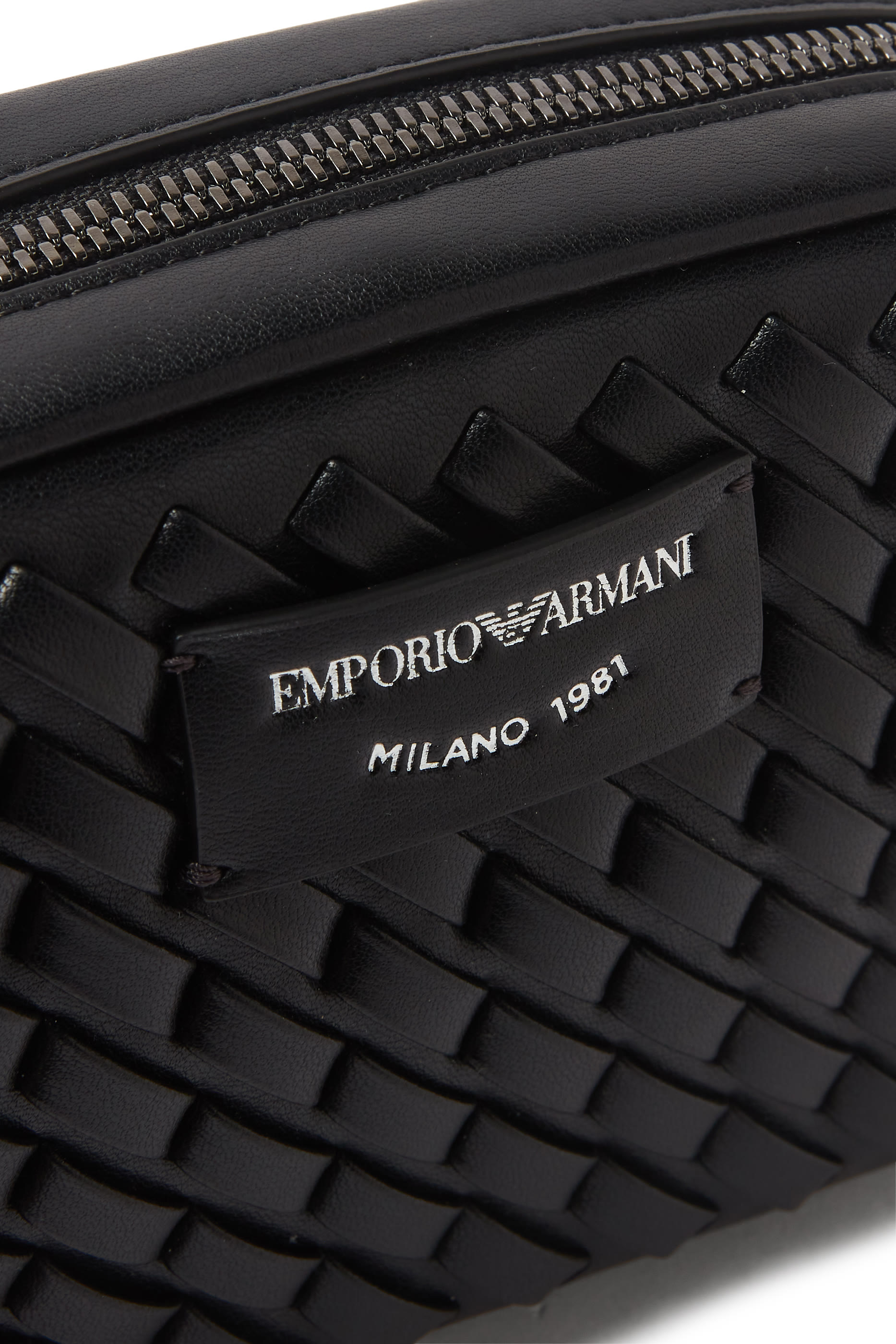 حقيبة كروس كاميرا جلد منسوج بحمالة سلسلة