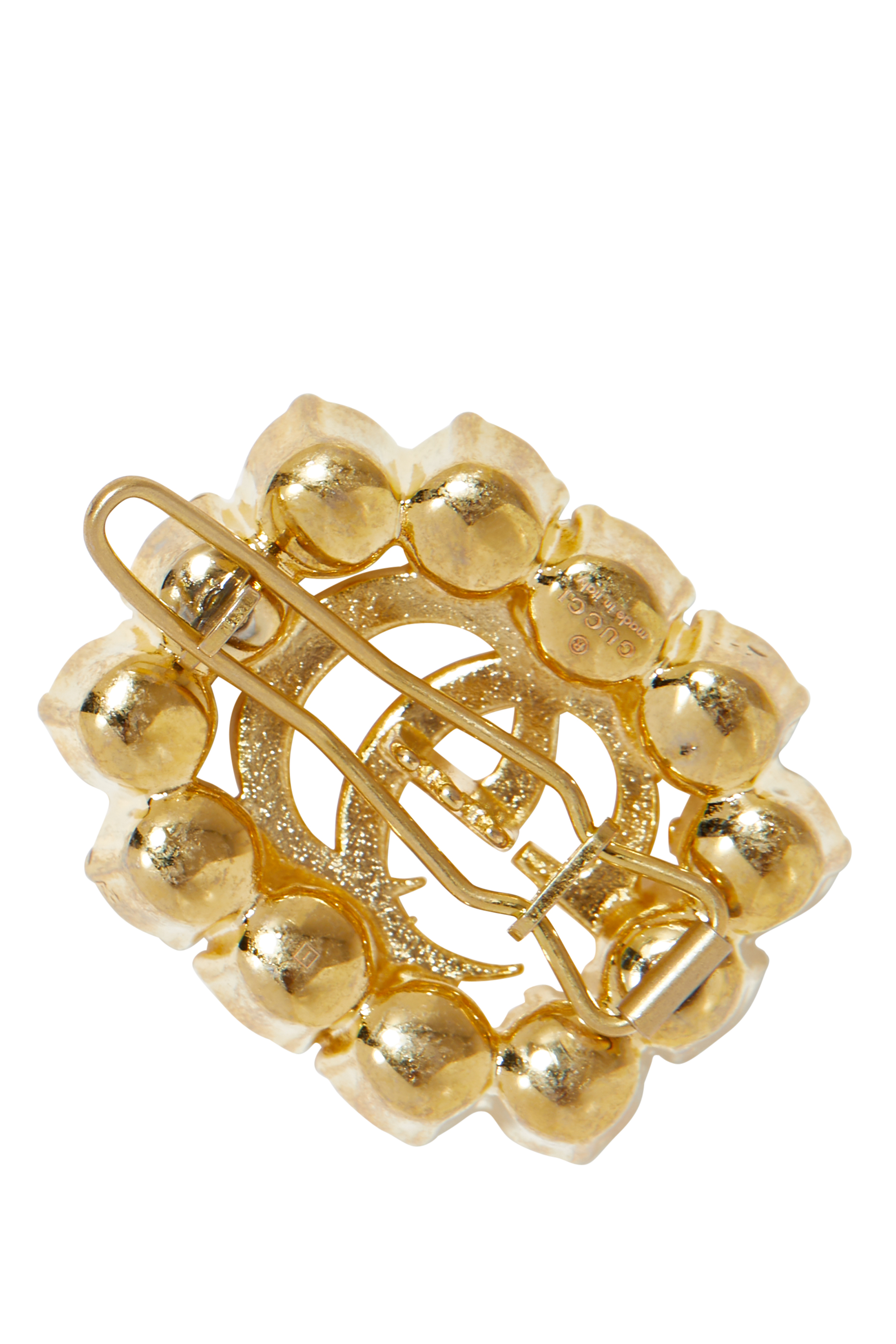 مشبك شعر بحرفي GG ولؤلؤ