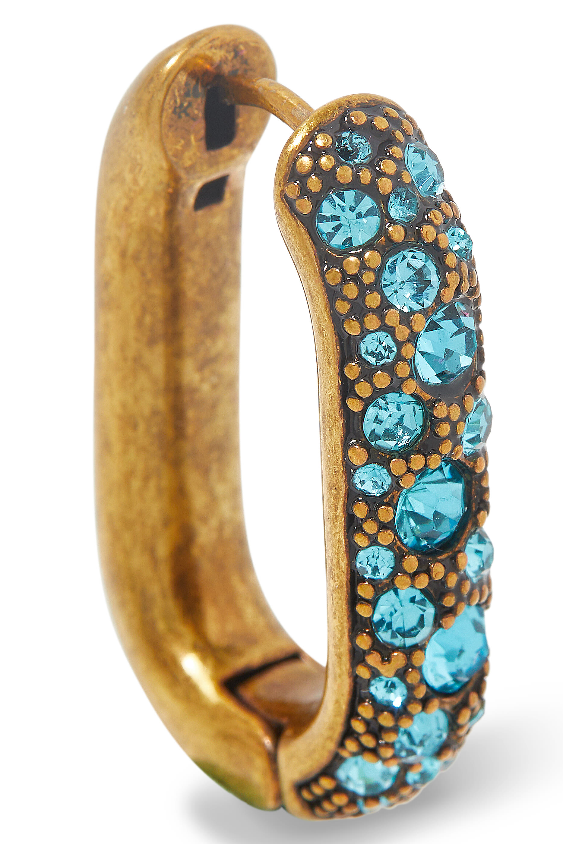 أقراط دائرية بأحجار بافيه، معدن