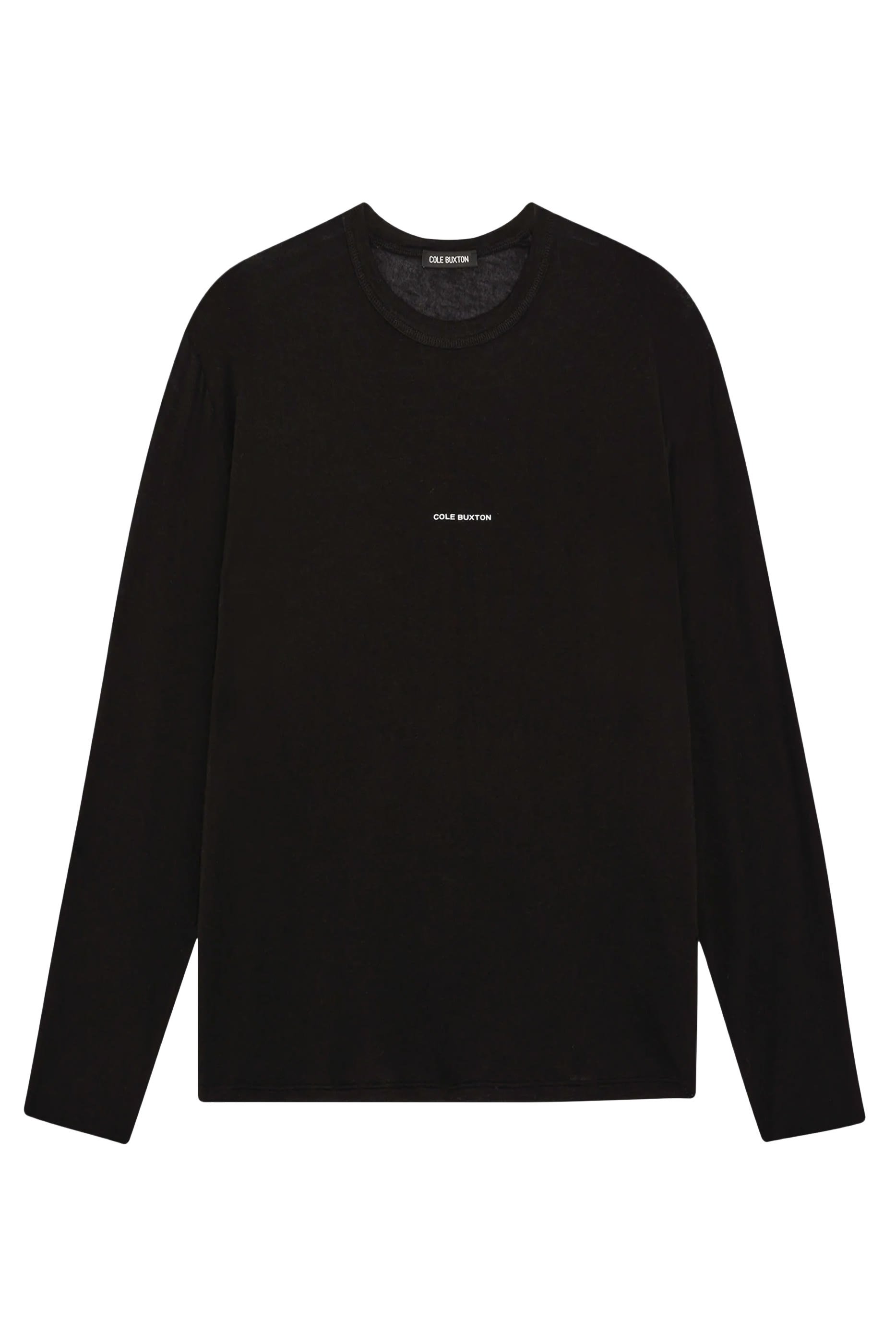 تيشيرت بأكمام طويلة شفاف بشعار الماركة صغير